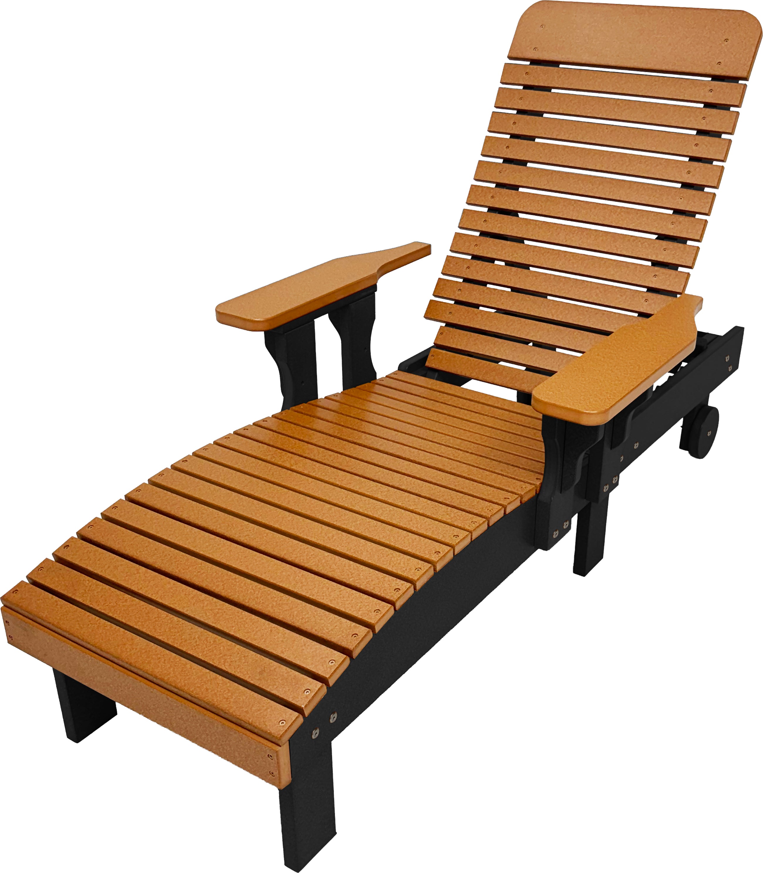 Traditional Chaise Lounge With Wheels And Adjustable Back