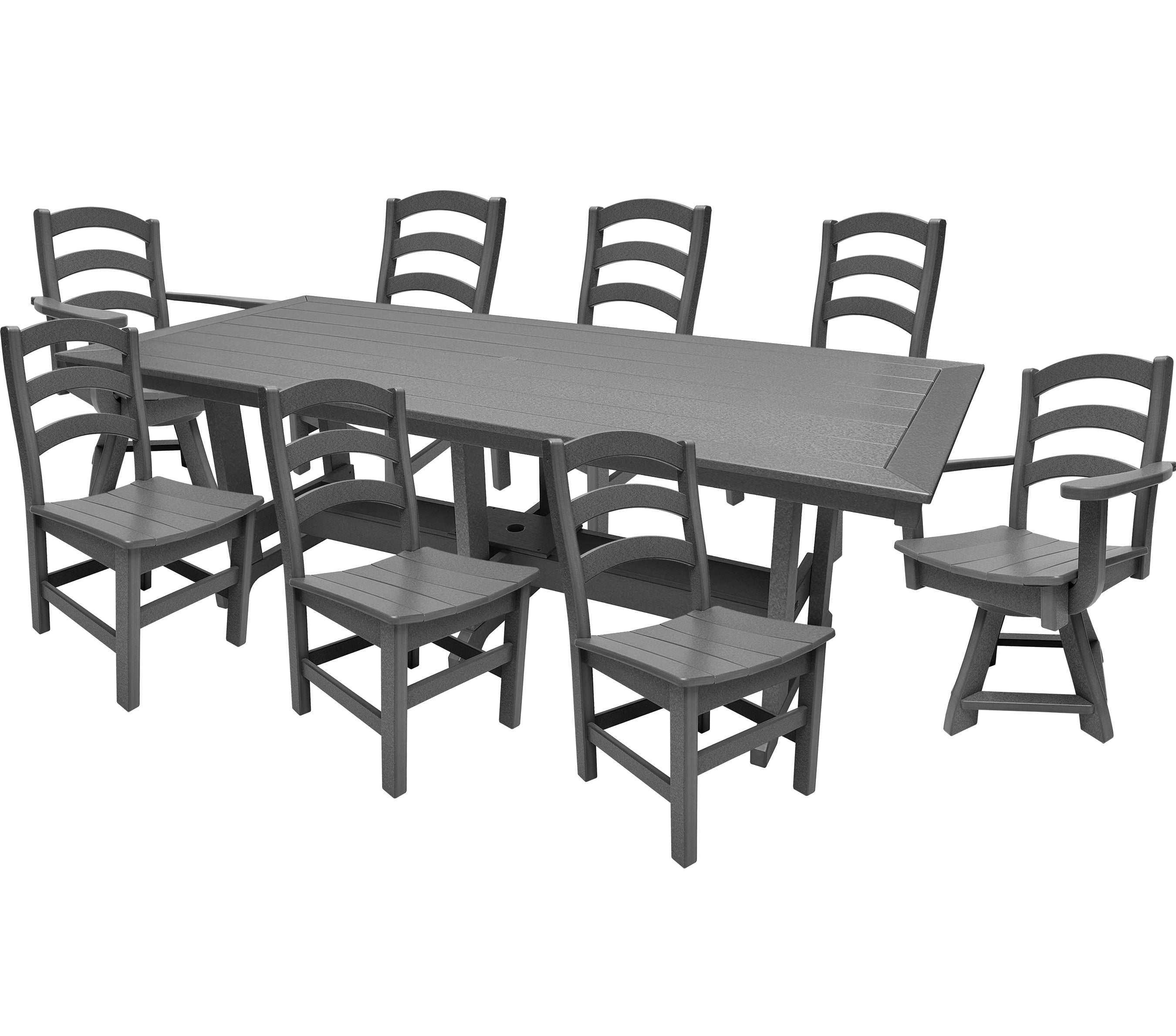 9-Piece Gardenia Dining Set With Two Swivel Chairs