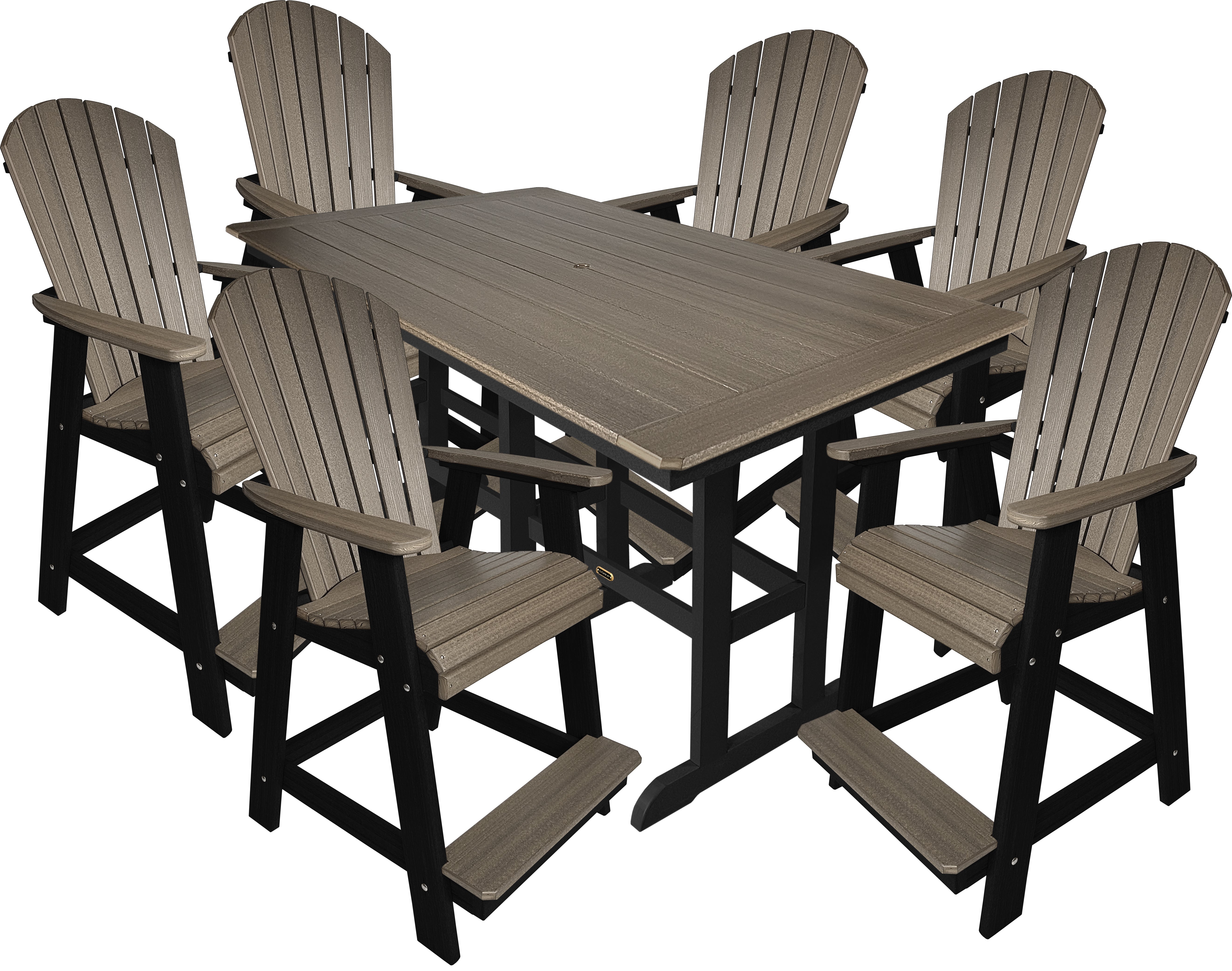 7-Piece Oceanview Adirondack Counter Set - Fully Assembled