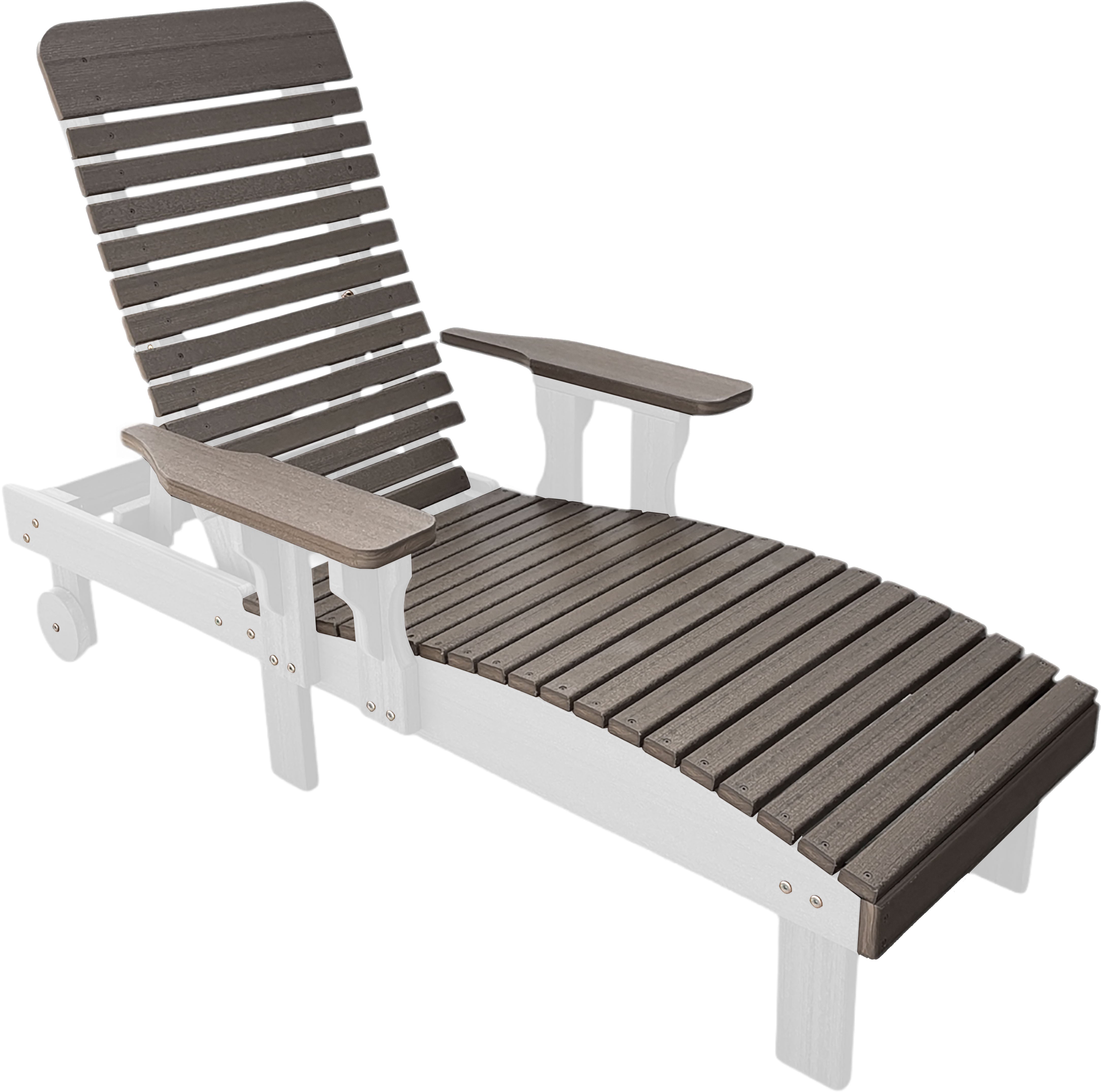 Traditional Chaise Lounge With Wheels And Adjustable Back