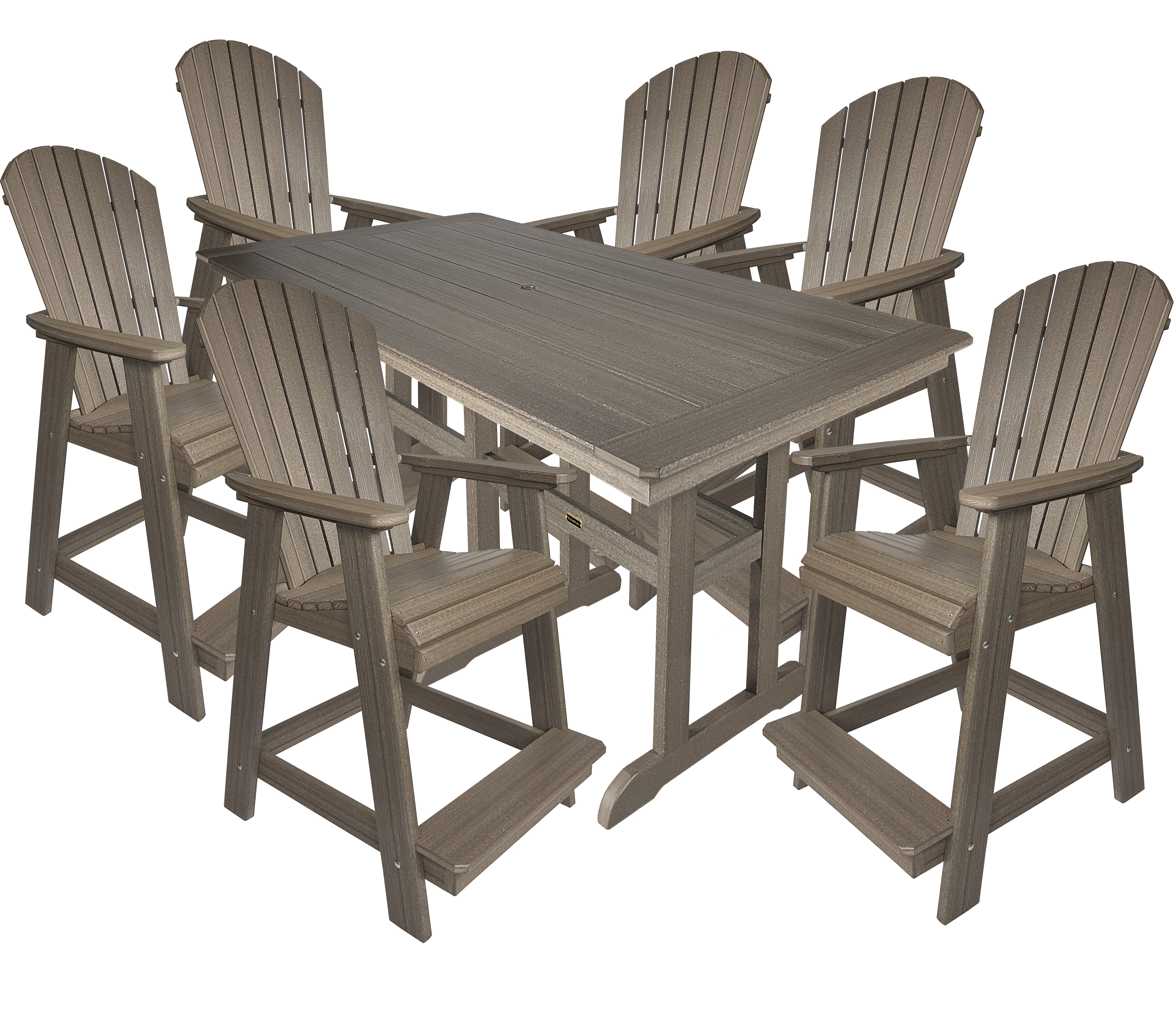 7-Piece Oceanview Adirondack Counter Set - Fully Assembled