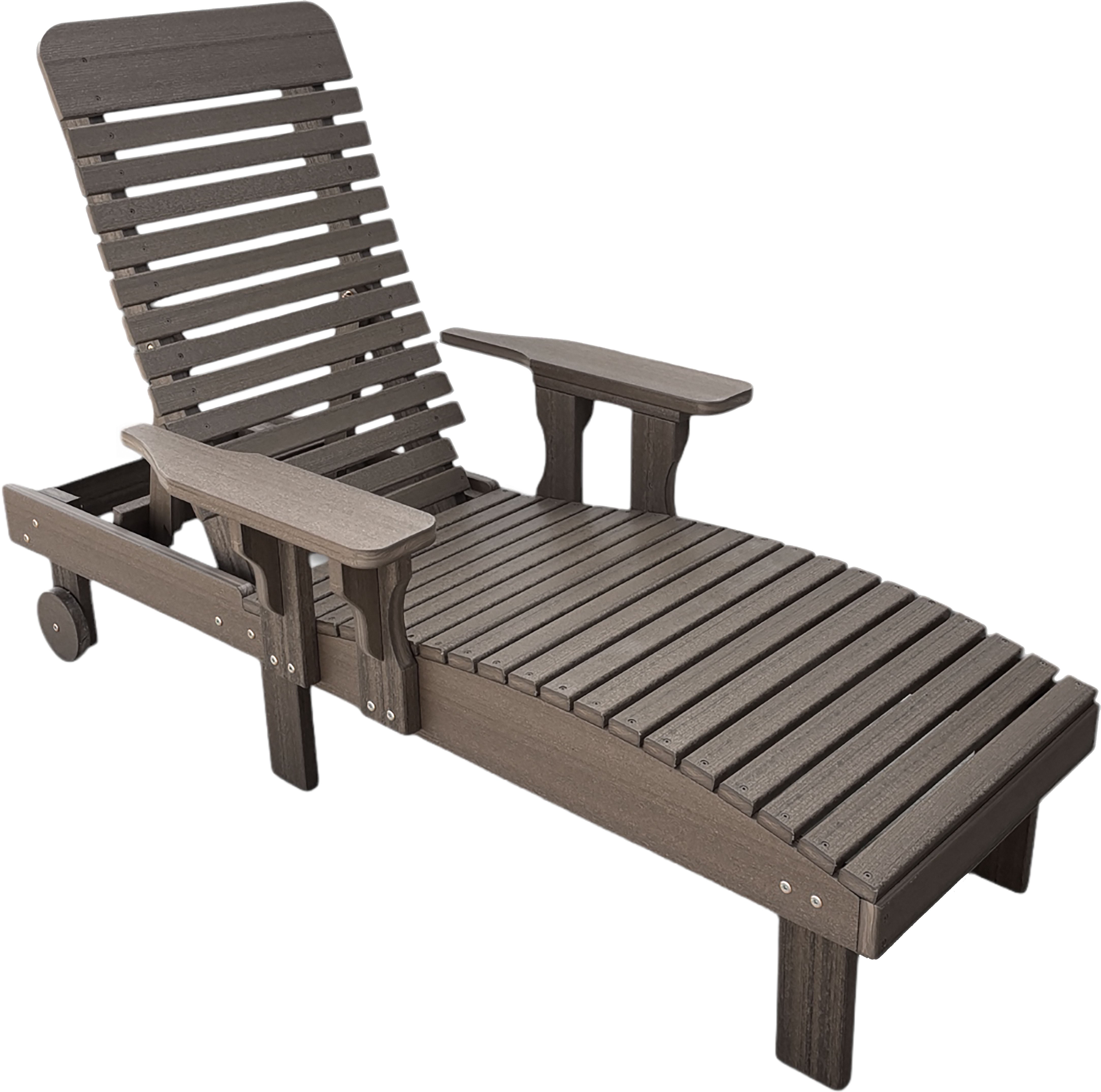 Traditional Chaise Lounge With Wheels And Adjustable Back