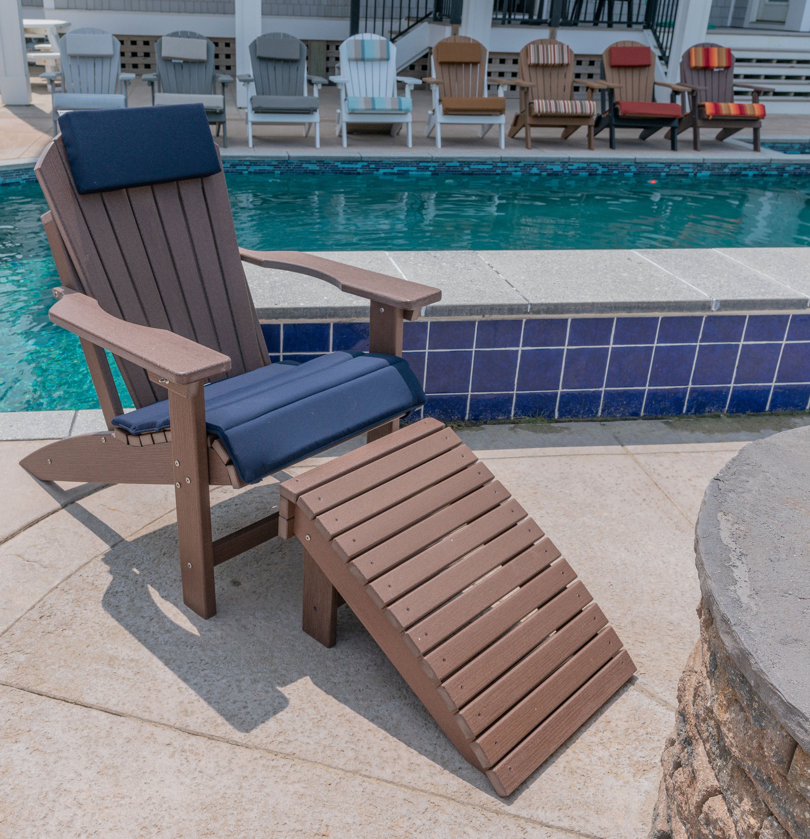Folding And Stationary Adirondack Chair Seat Cushions Sunbrella® Fabric (18 Colors Options!)