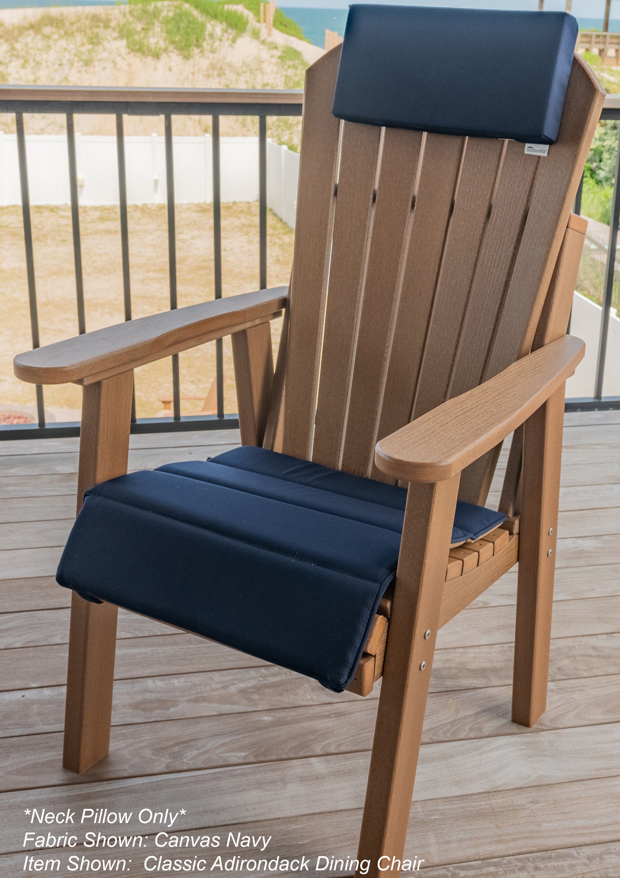 Neck Pillow With Velcro Ties in Sunbrella® Fabric (18 Colors Options!)