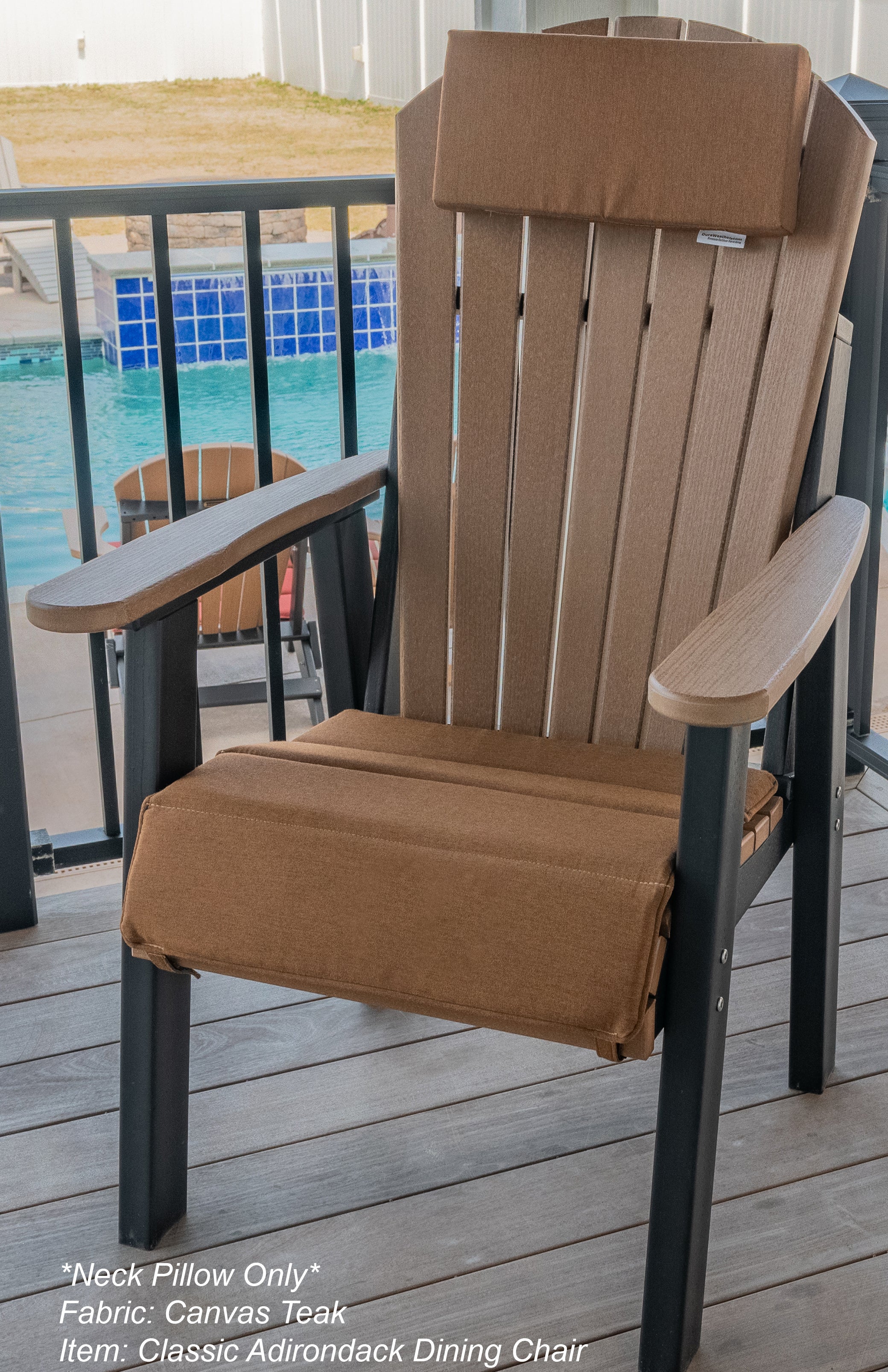 Neck Pillow With Velcro Ties in Sunbrella® Fabric (18 Colors Options!)