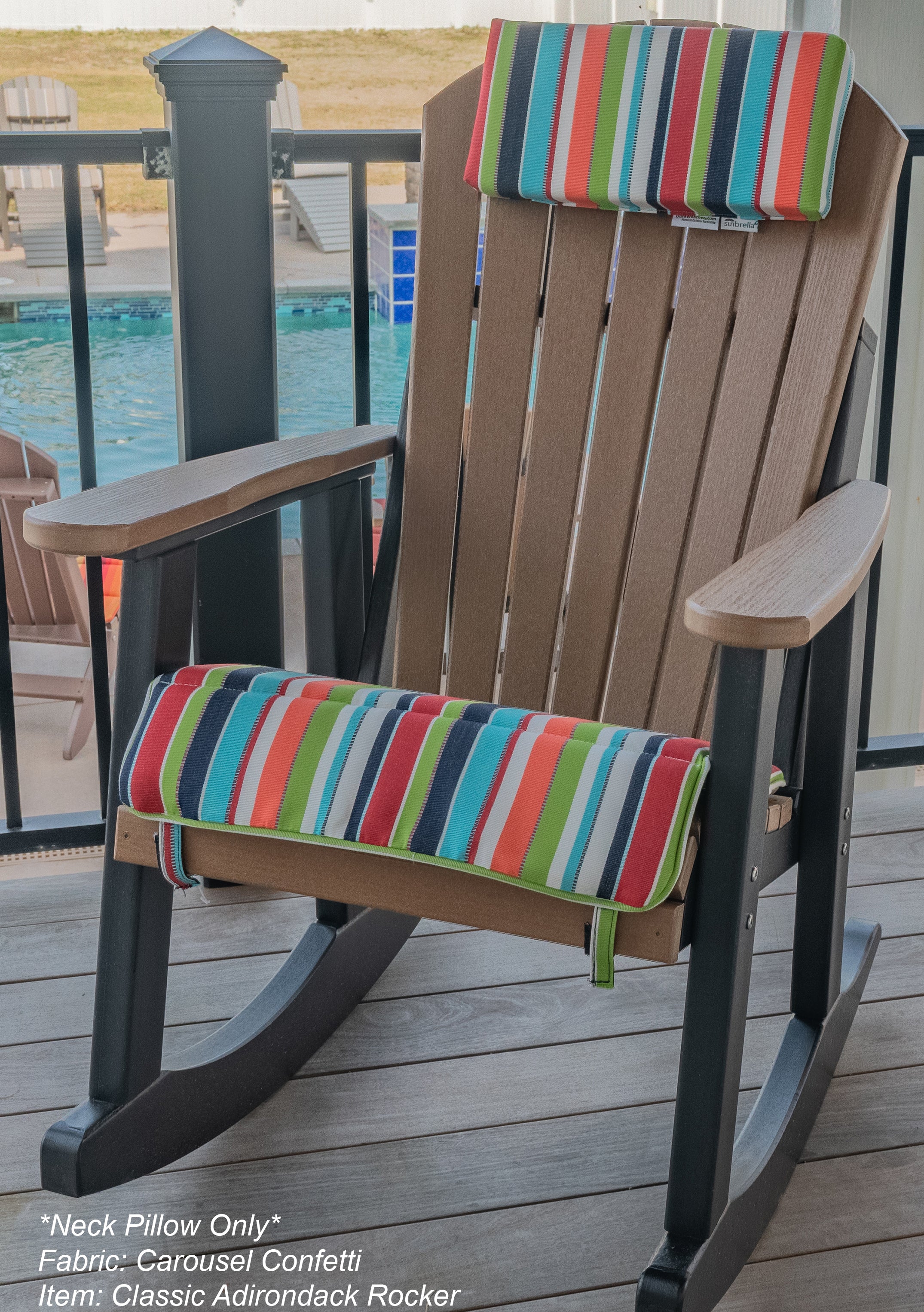 Neck Pillow With Velcro Ties in Sunbrella® Fabric (18 Colors Options!)