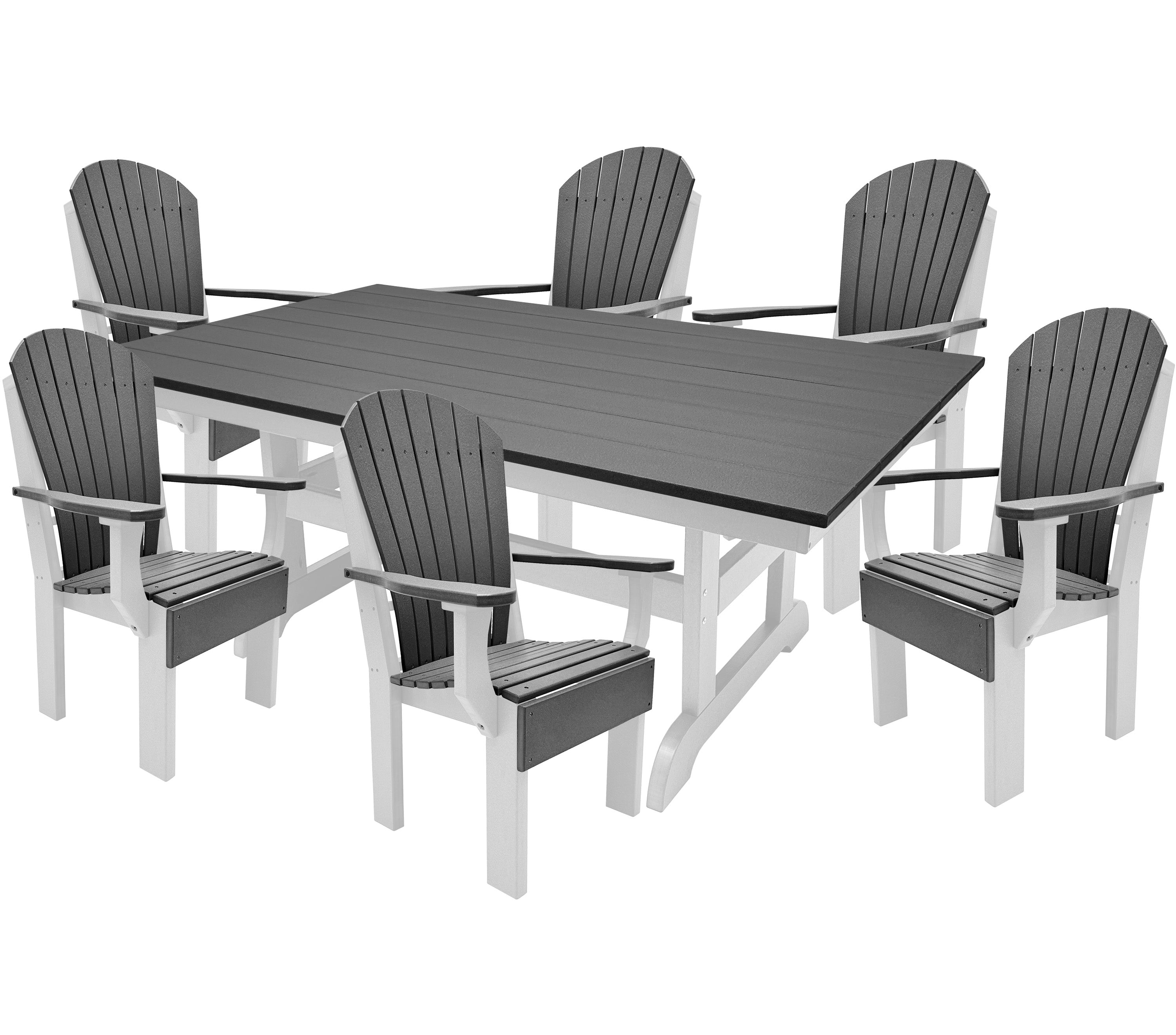 7-Piece Farmhouse Adirondack Dining Table Set