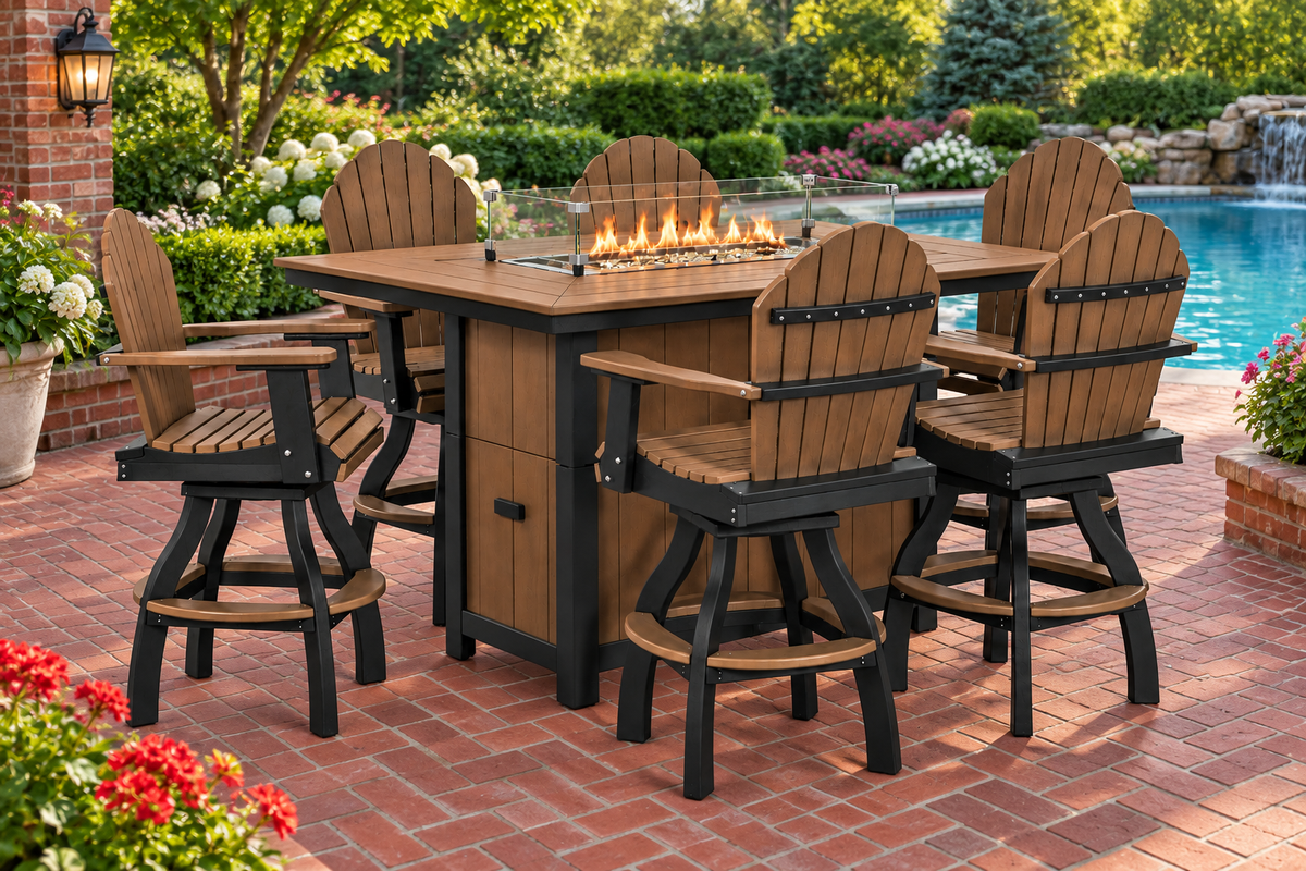 7-Piece Nantucket Counter Height Fire Pit Table Set