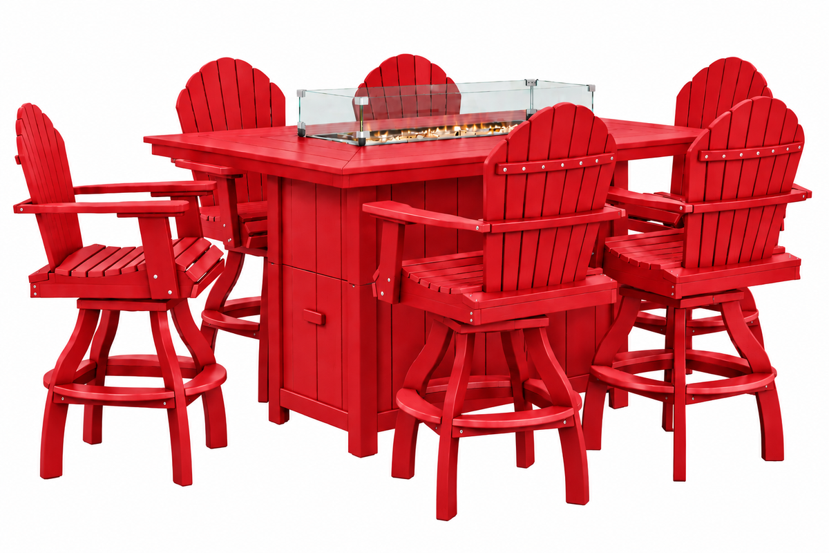 7-Piece Nantucket Counter Height Fire Pit Table Set