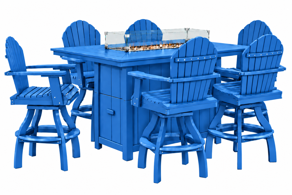 7-Piece Nantucket Counter Height Fire Pit Table Set