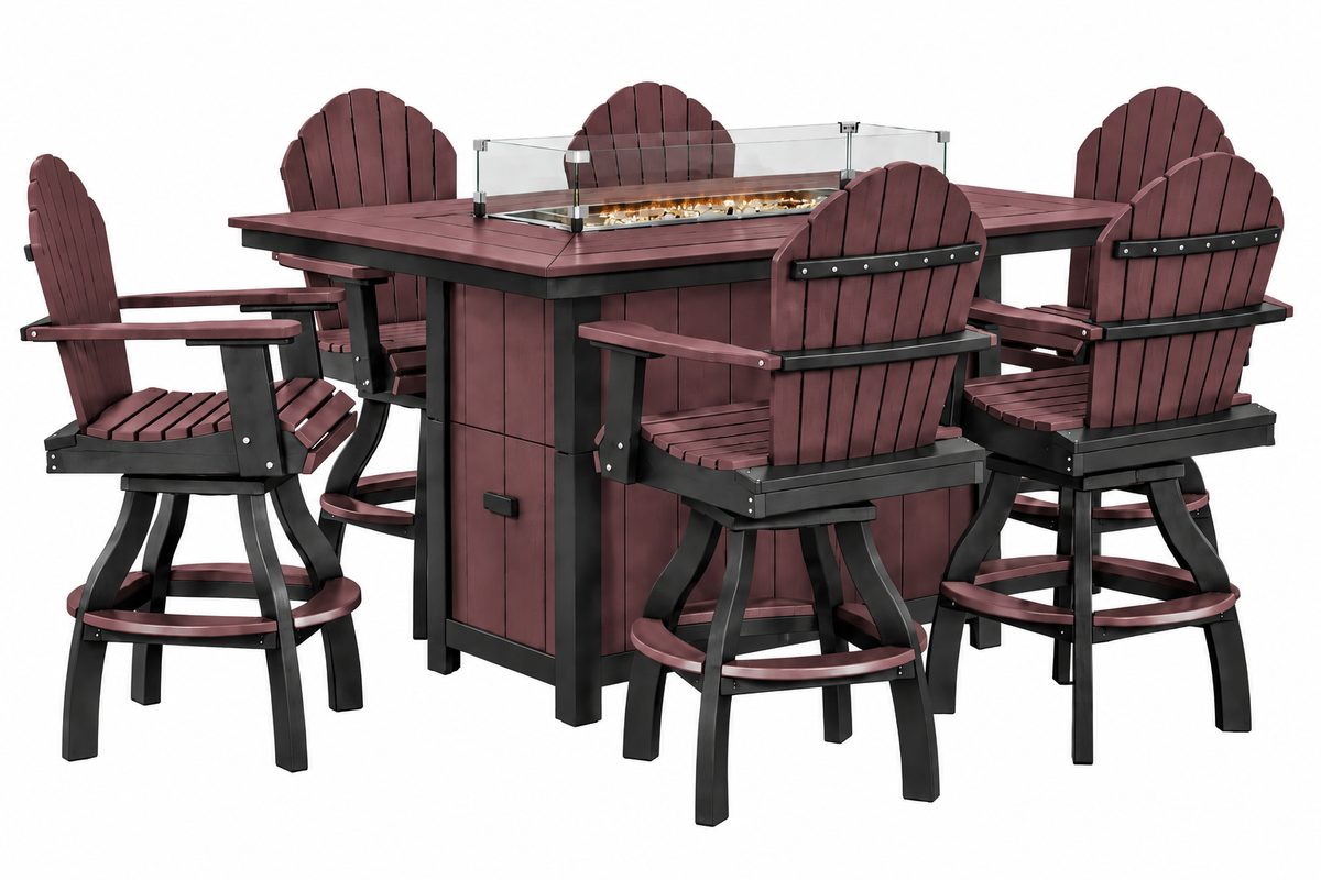 7-Piece Nantucket Counter Height Fire Pit Table Set
