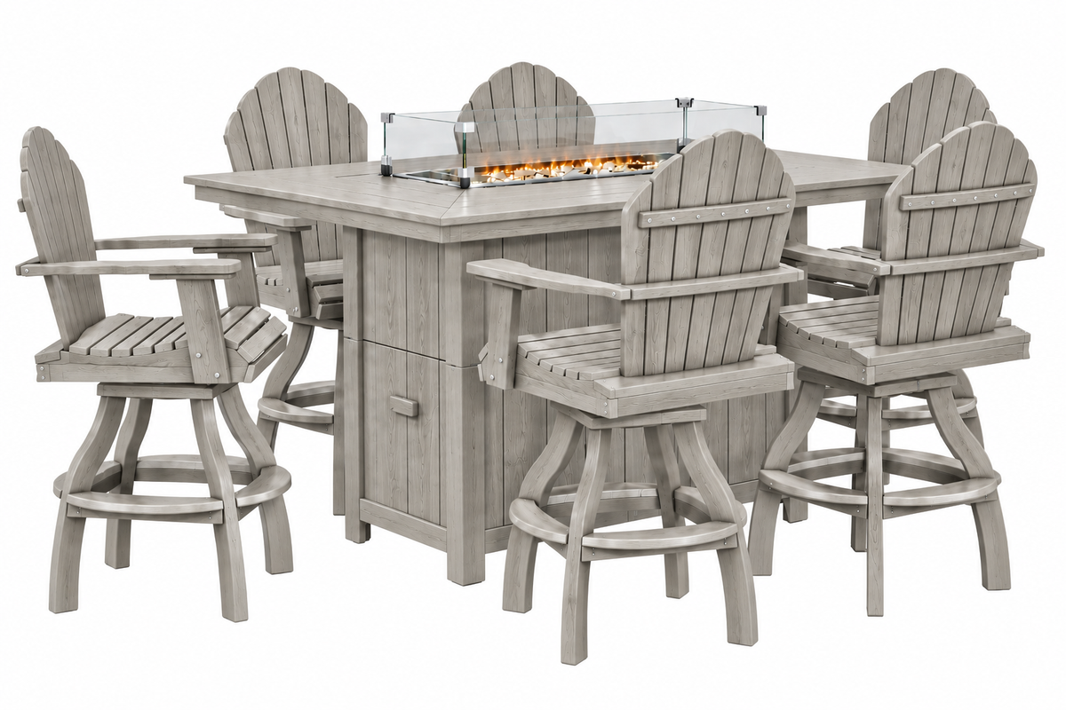 7-Piece Nantucket Counter Height Fire Pit Table Set