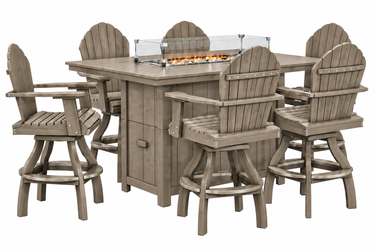 7-Piece Nantucket Counter Height Fire Pit Table Set
