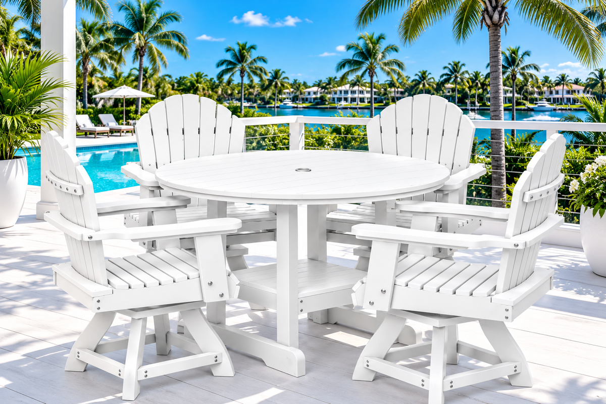5-Piece Nantucket Swivel Dining Table Set