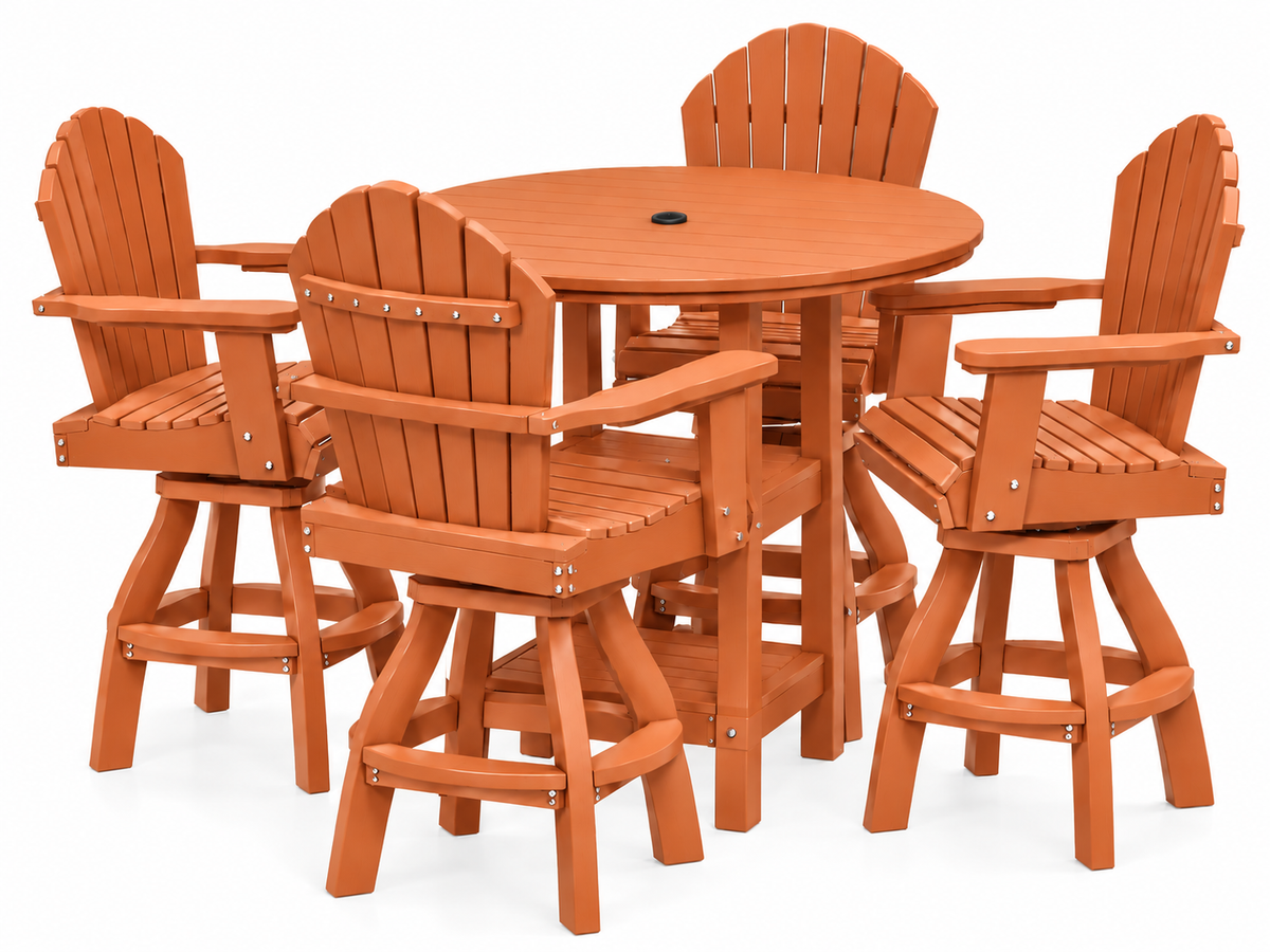 5-Piece Nantucket Swivel Pub Height Dining Table Set