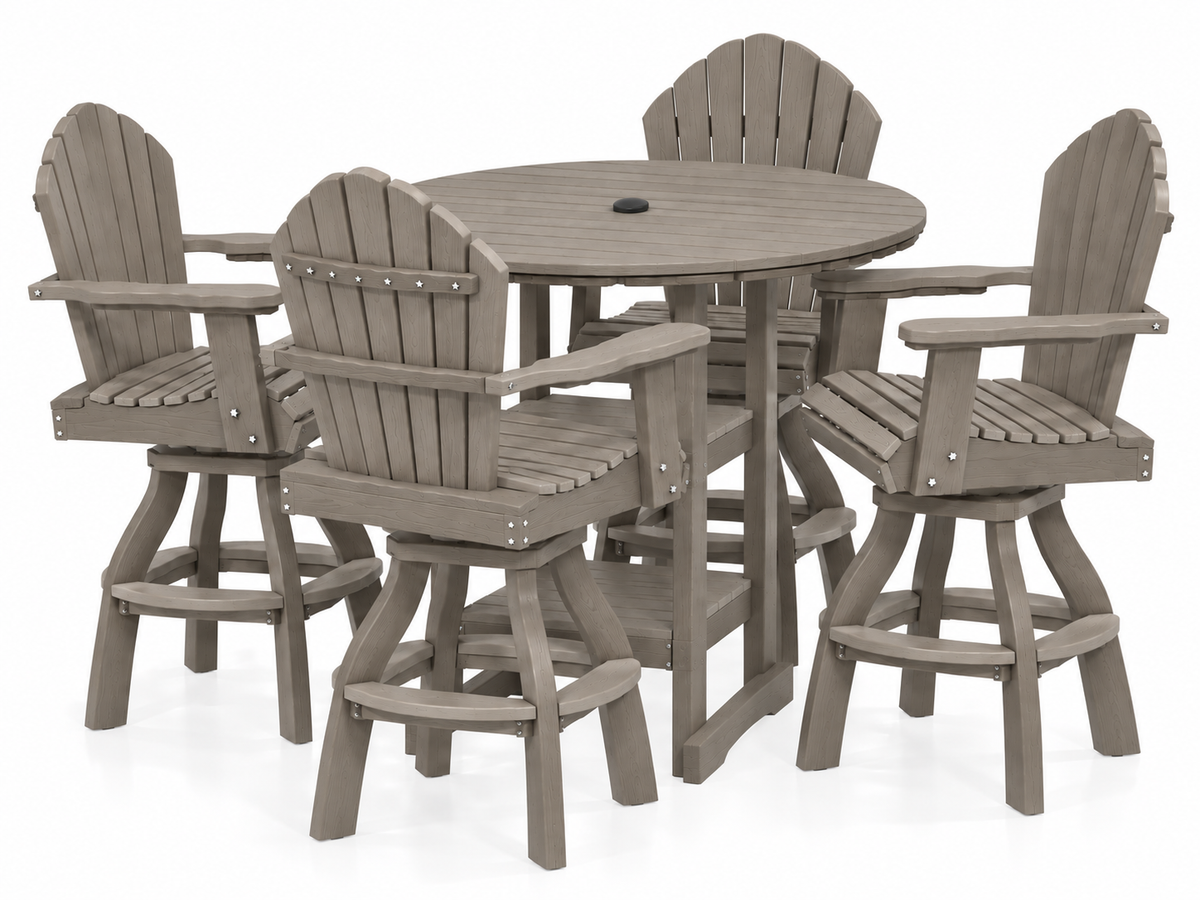 5-Piece Nantucket Swivel Pub Height Dining Table Set