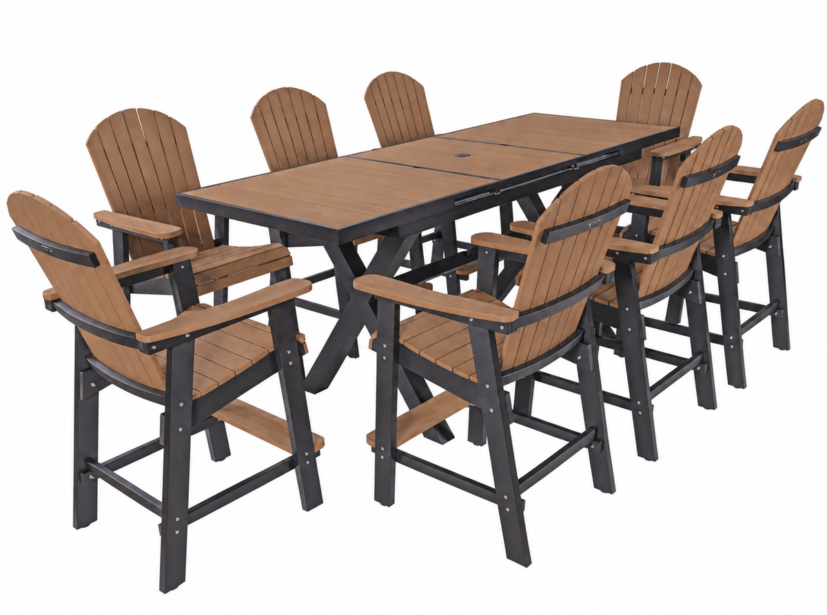 9-Piece Extension Adirondack Counter Table Set