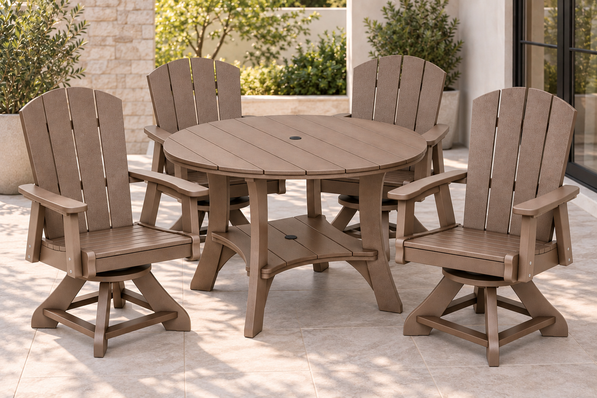 5-Piece Haven 43" Round Swivel Dining Set
