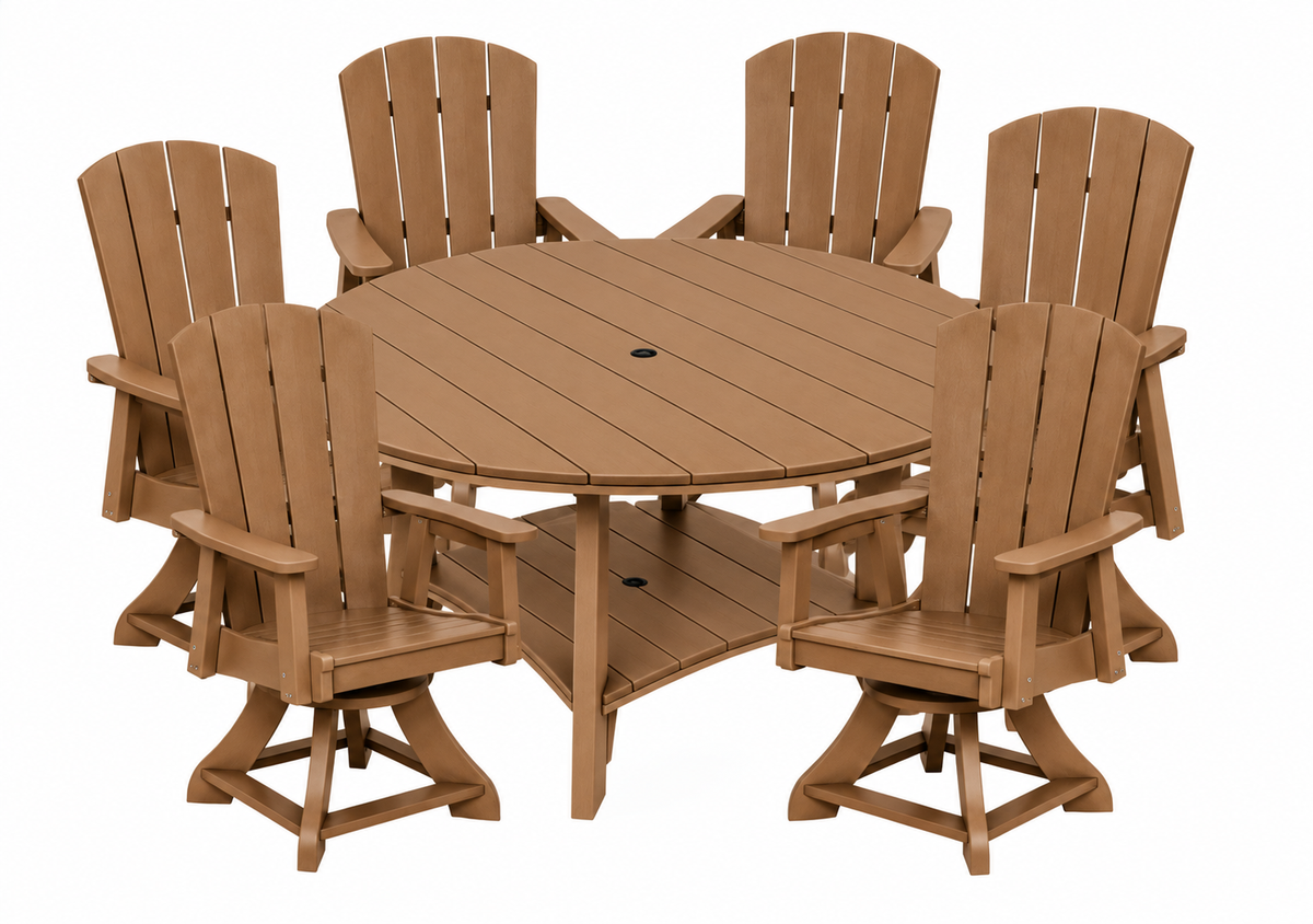 7-Piece Haven 60" Round Swivel Dining Set