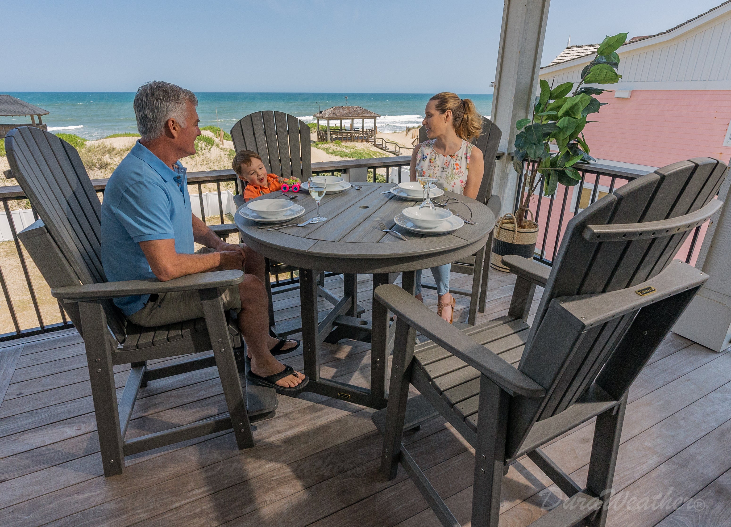 5-Piece Classic Adirondack Counter Height Dining Table Set