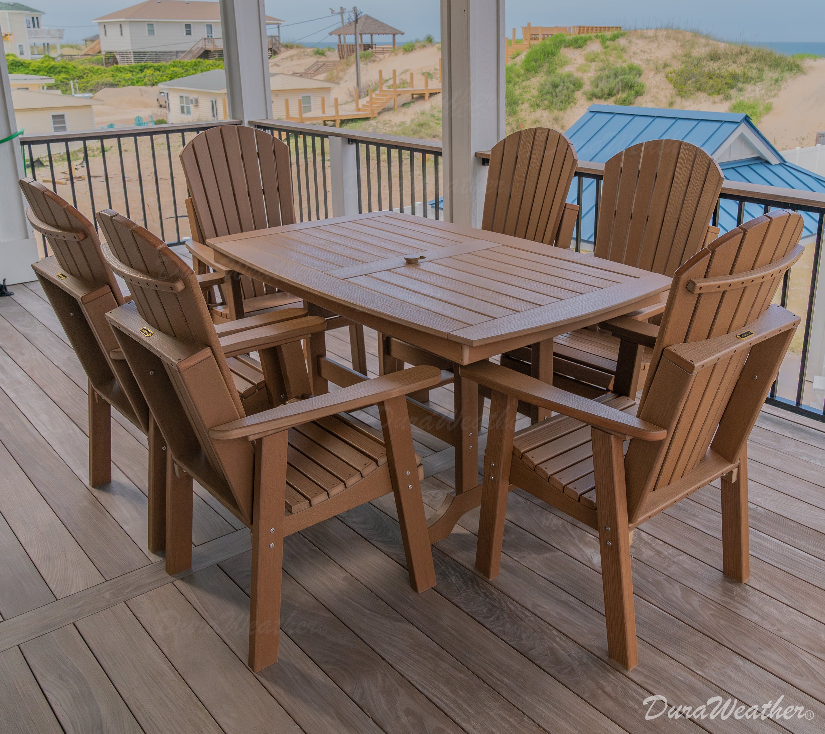 7-Piece Classic Adirondack Dining Table Set