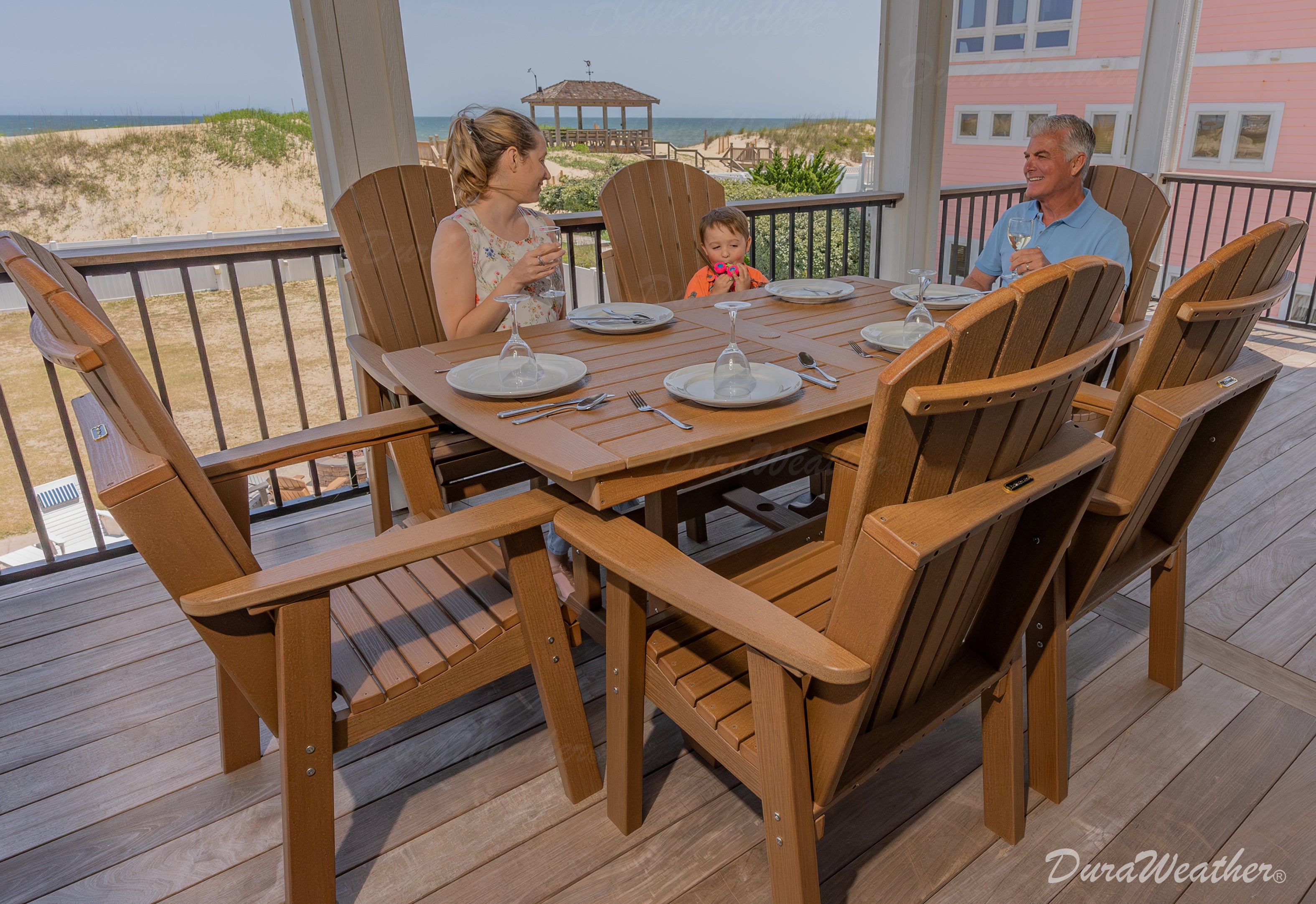7-Piece Classic Adirondack Dining Table Set