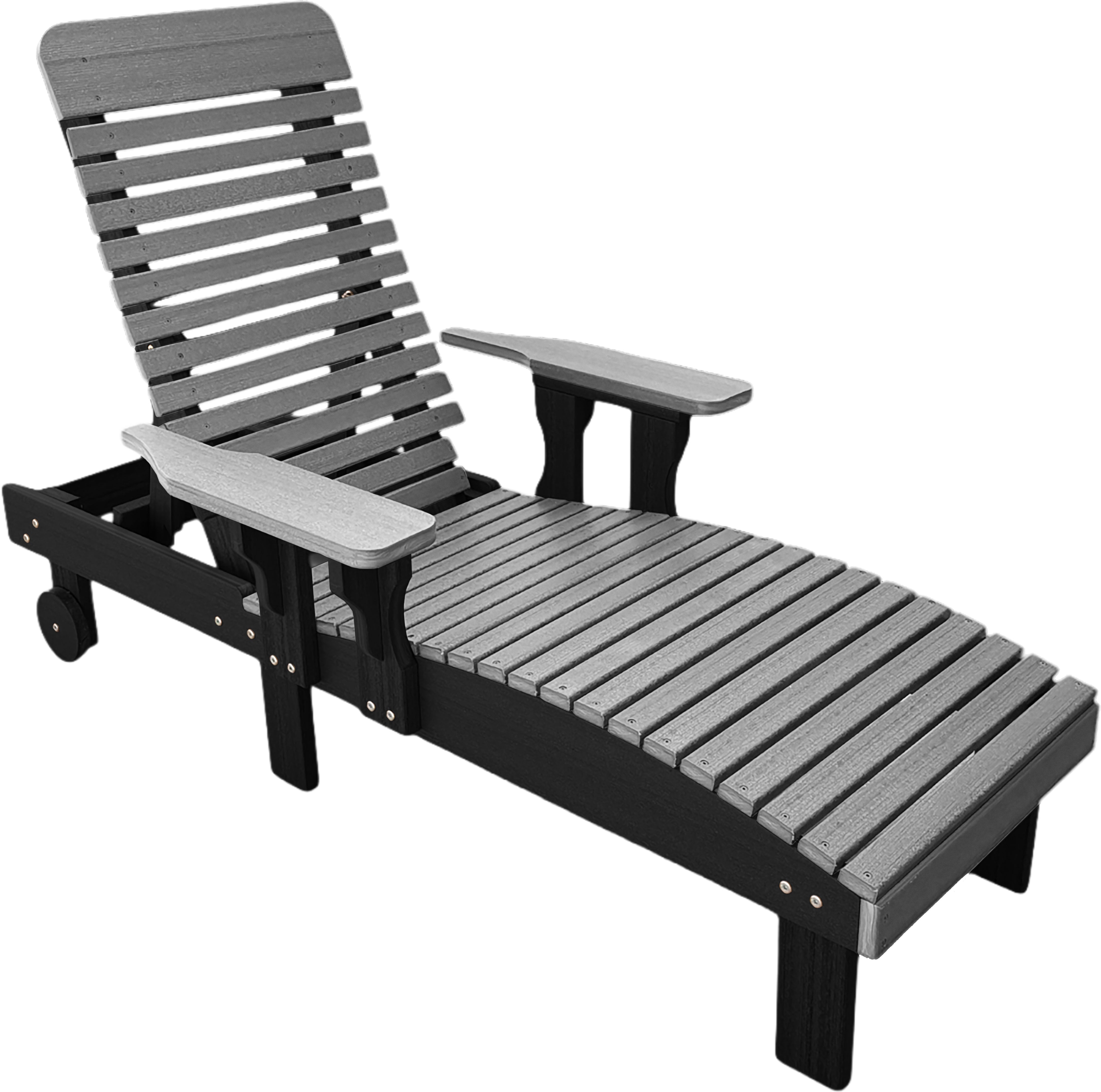 Traditional Chaise Lounge With Wheels And Adjustable Back