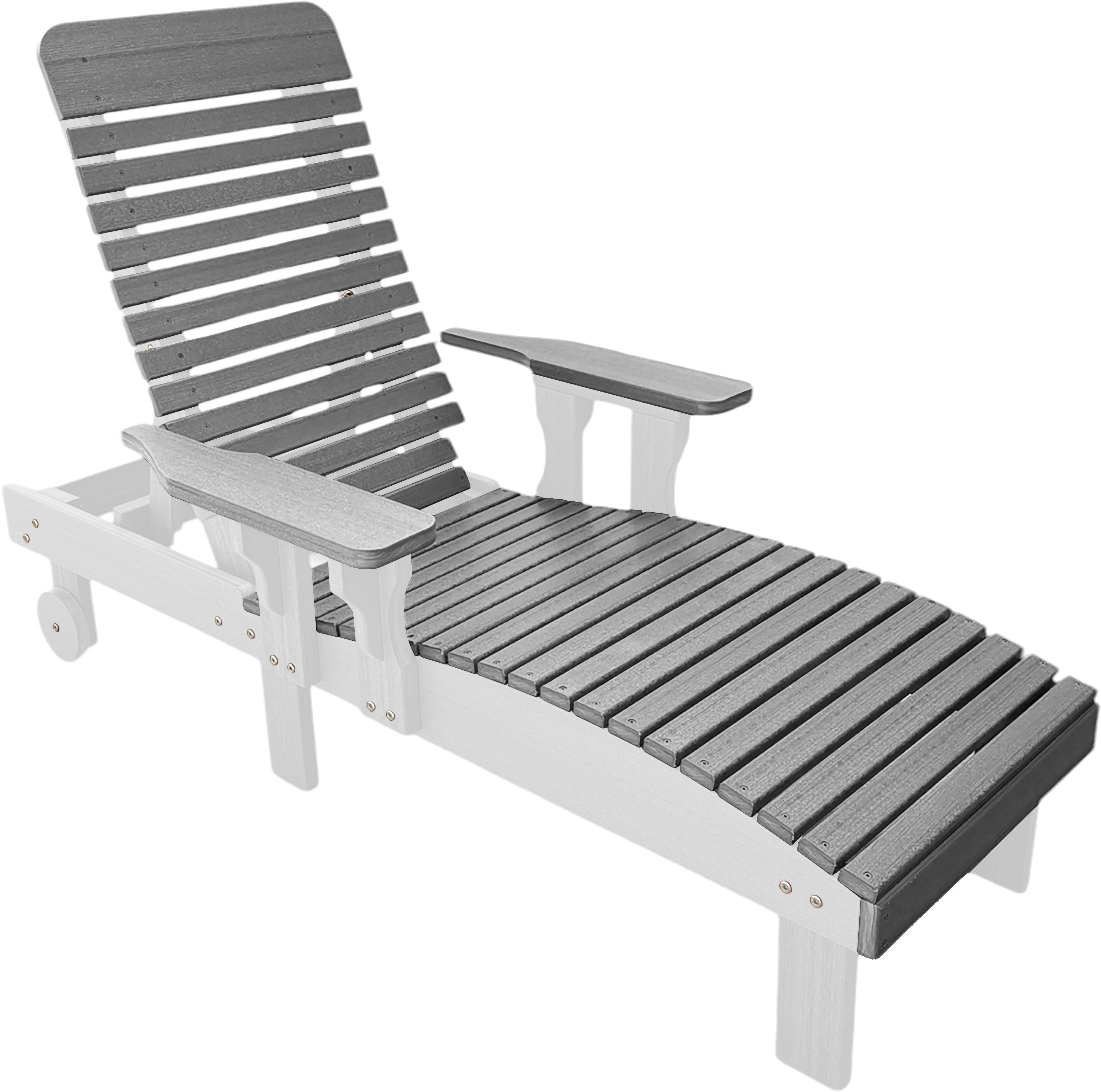 Traditional Chaise Lounge With Wheels And Adjustable Back