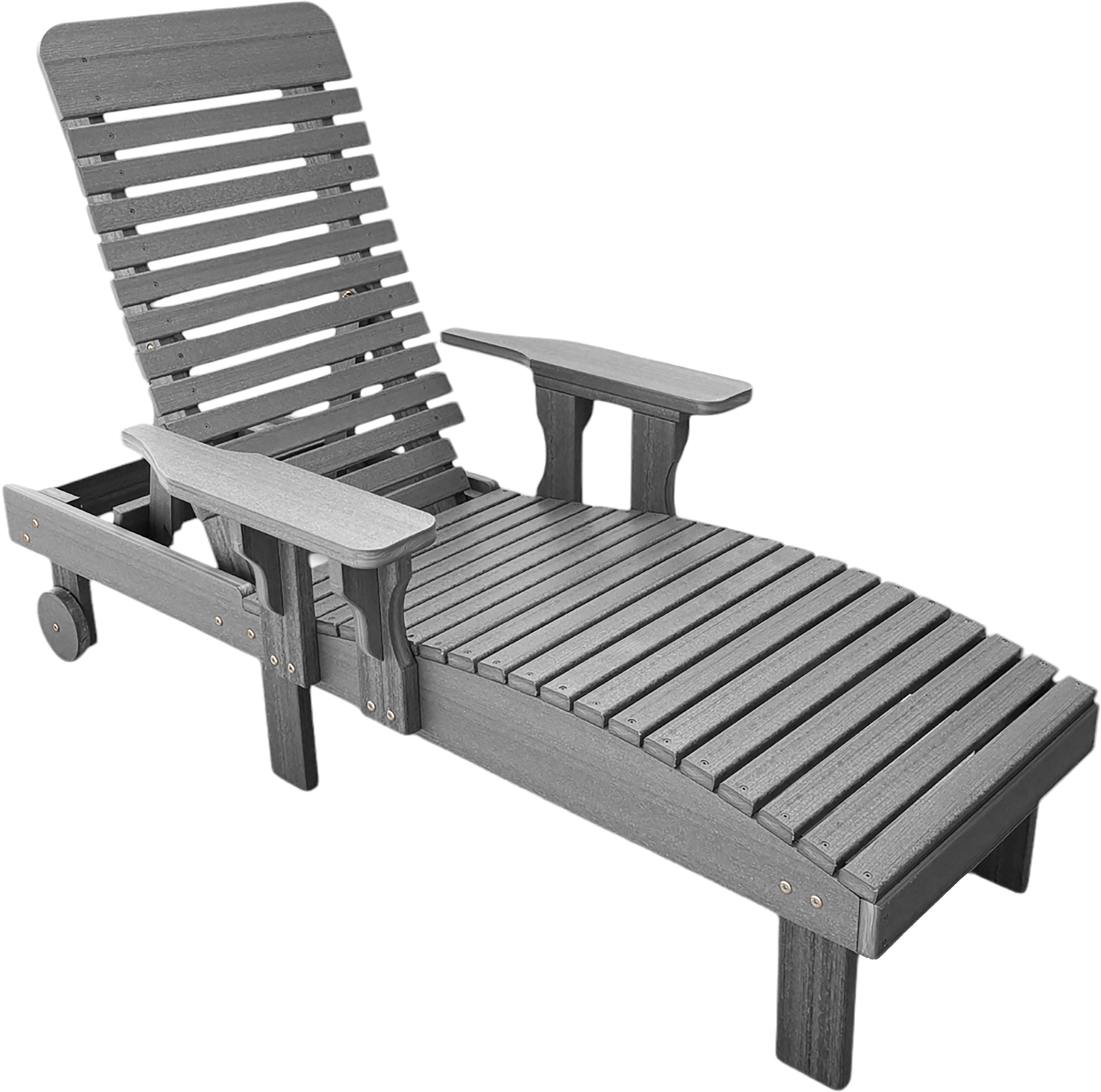 Traditional Chaise Lounge With Wheels And Adjustable Back