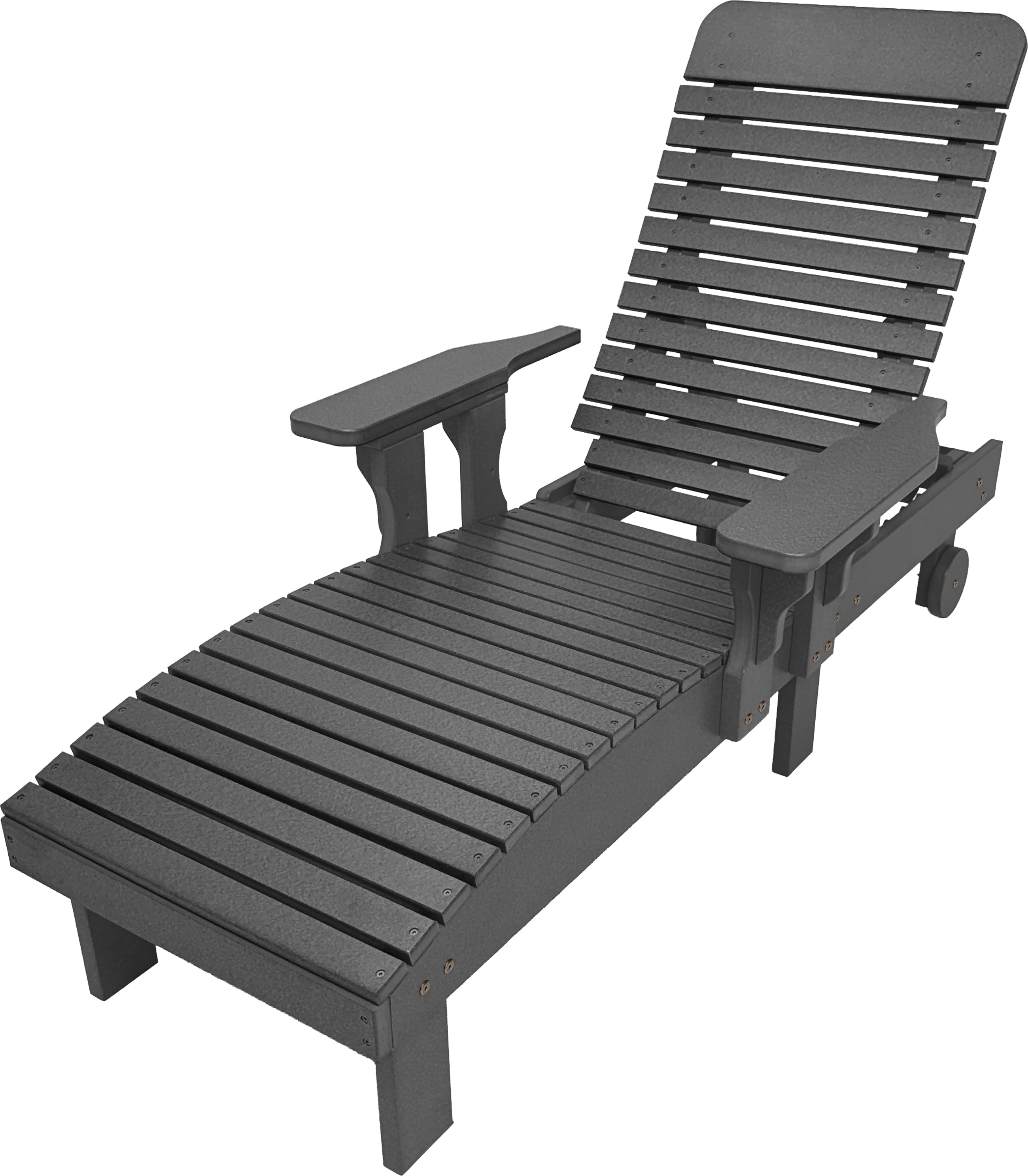 Traditional Chaise Lounge With Wheels And Adjustable Back