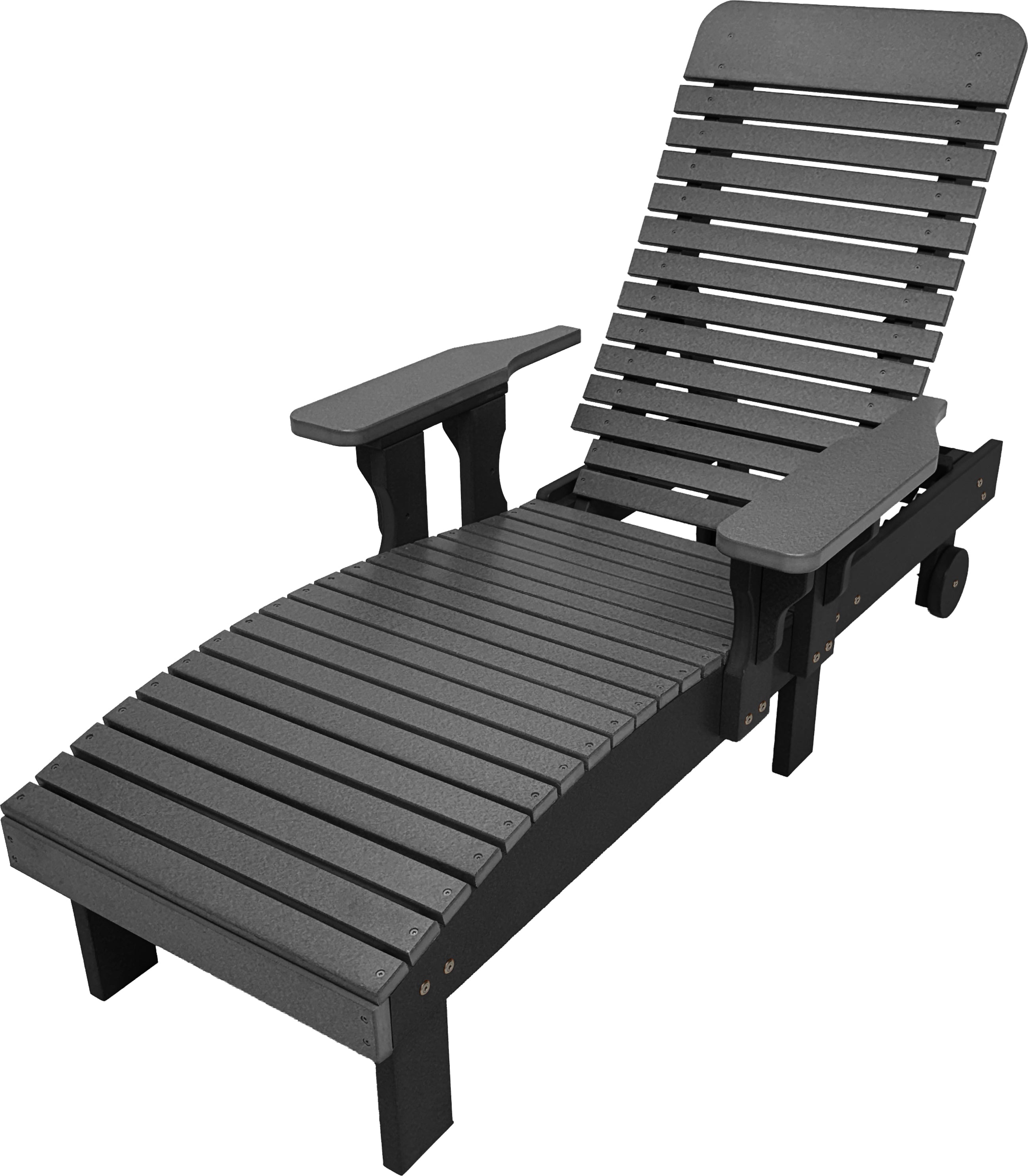 Traditional Chaise Lounge With Wheels And Adjustable Back