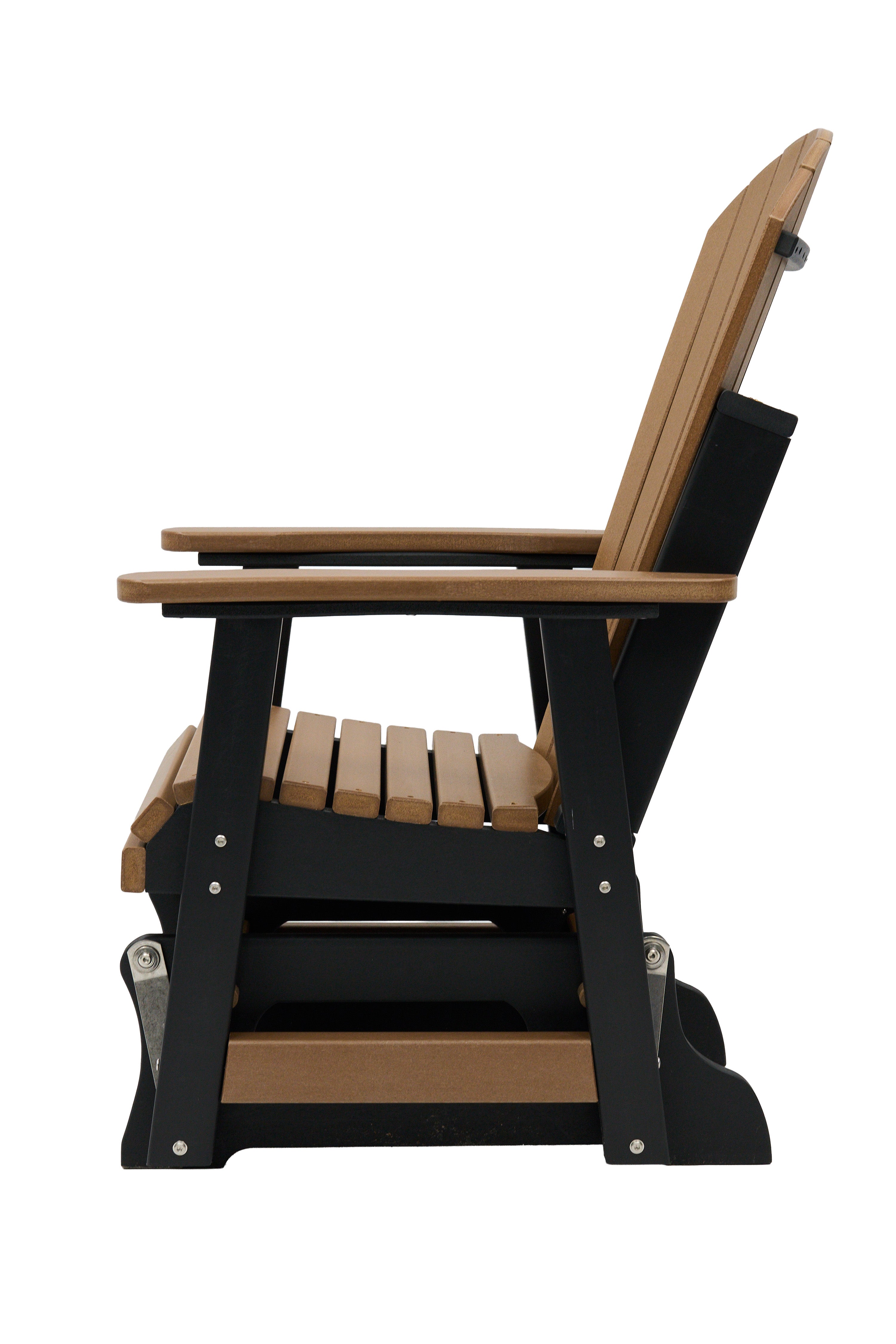 Set of 2 Classic Adirondack Single Gliders With Folding End Table