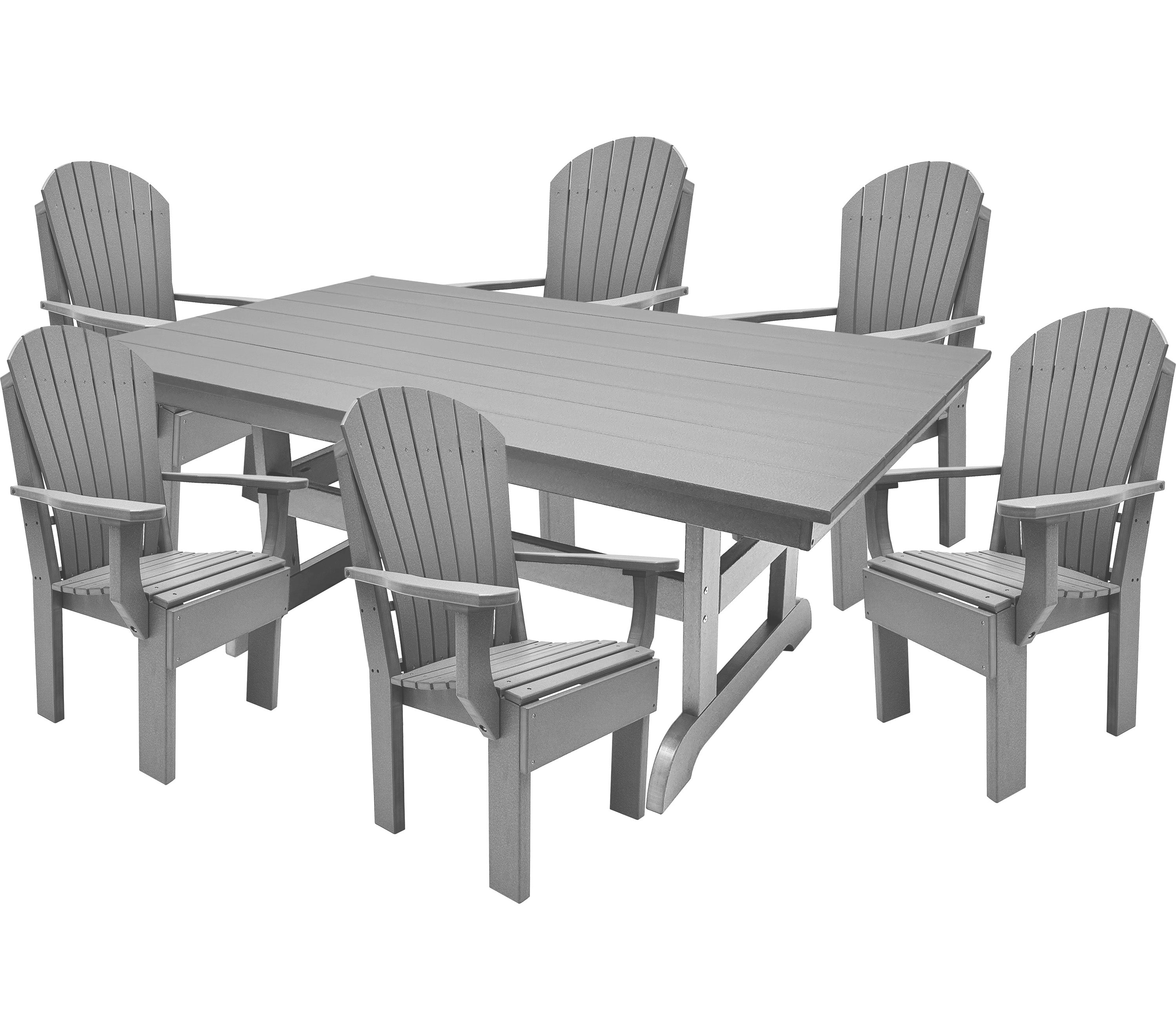 7-Piece Farmhouse Adirondack Dining Table Set