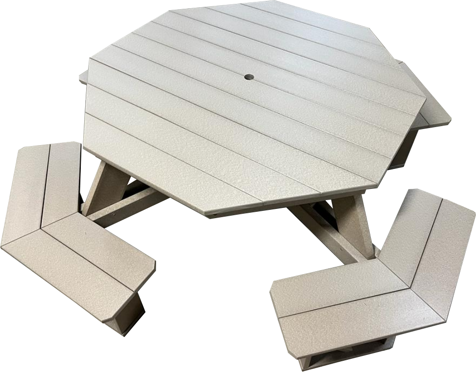 DURAWEATHER POLY® Picnic Table w/ Umbrella Hole Octagon