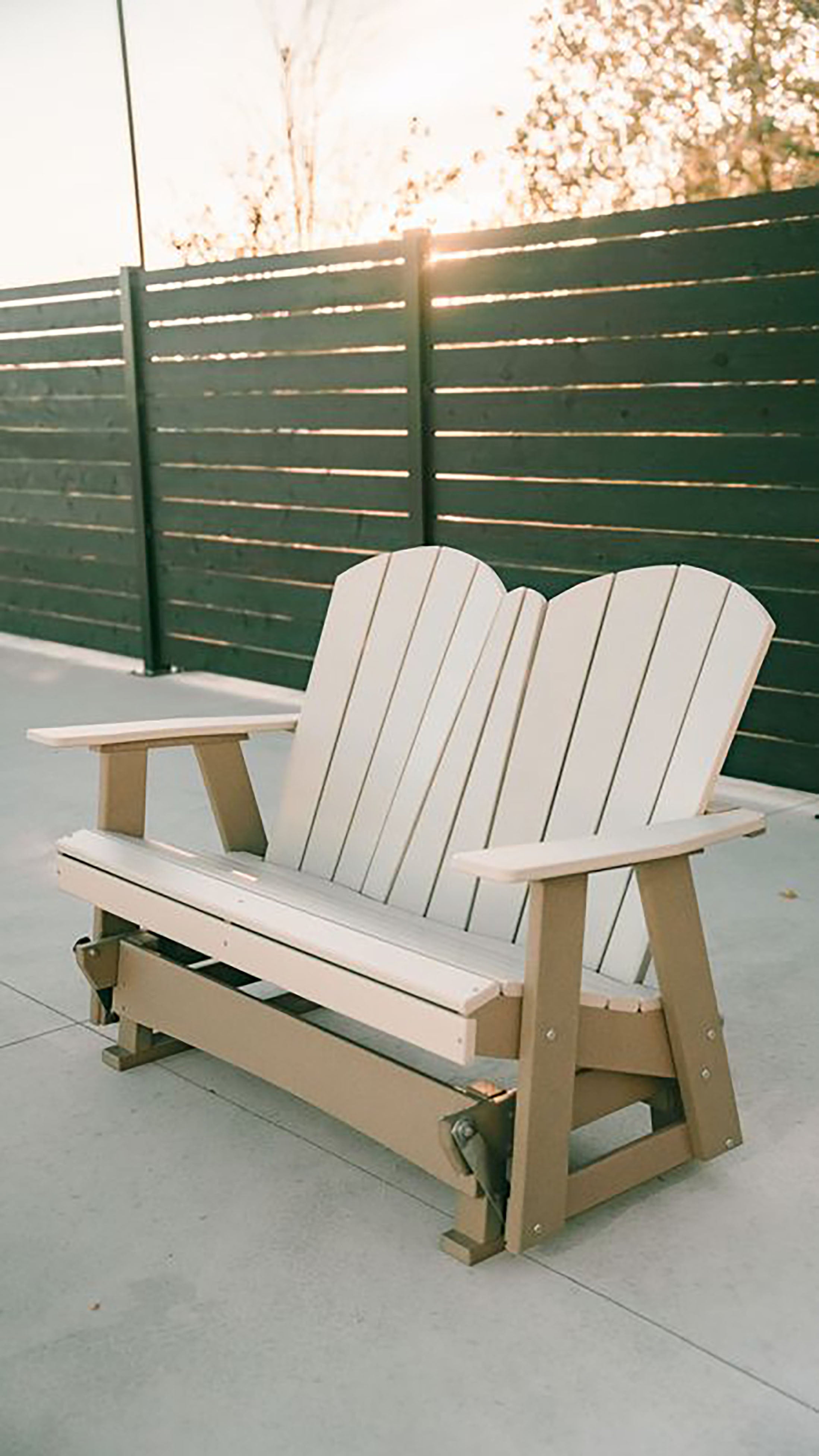 DuraWeather Poly Adirondack 4' Double Glider (End Table Not Included)