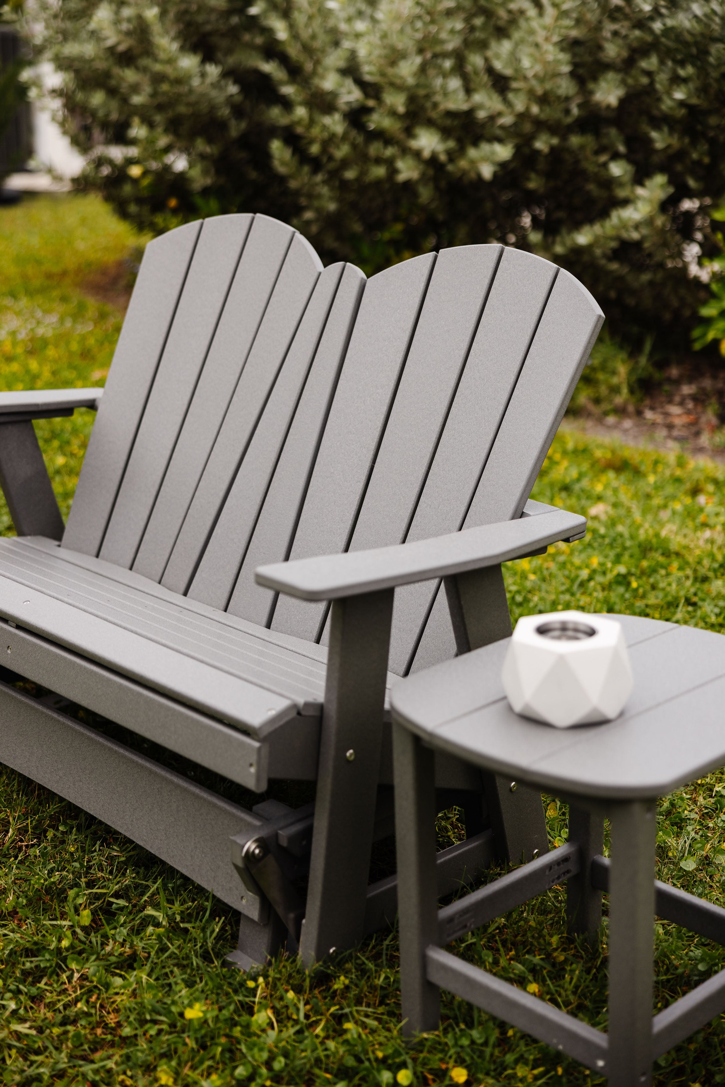 DuraWeather Poly Adirondack 4' Double Glider (End Table Not Included)