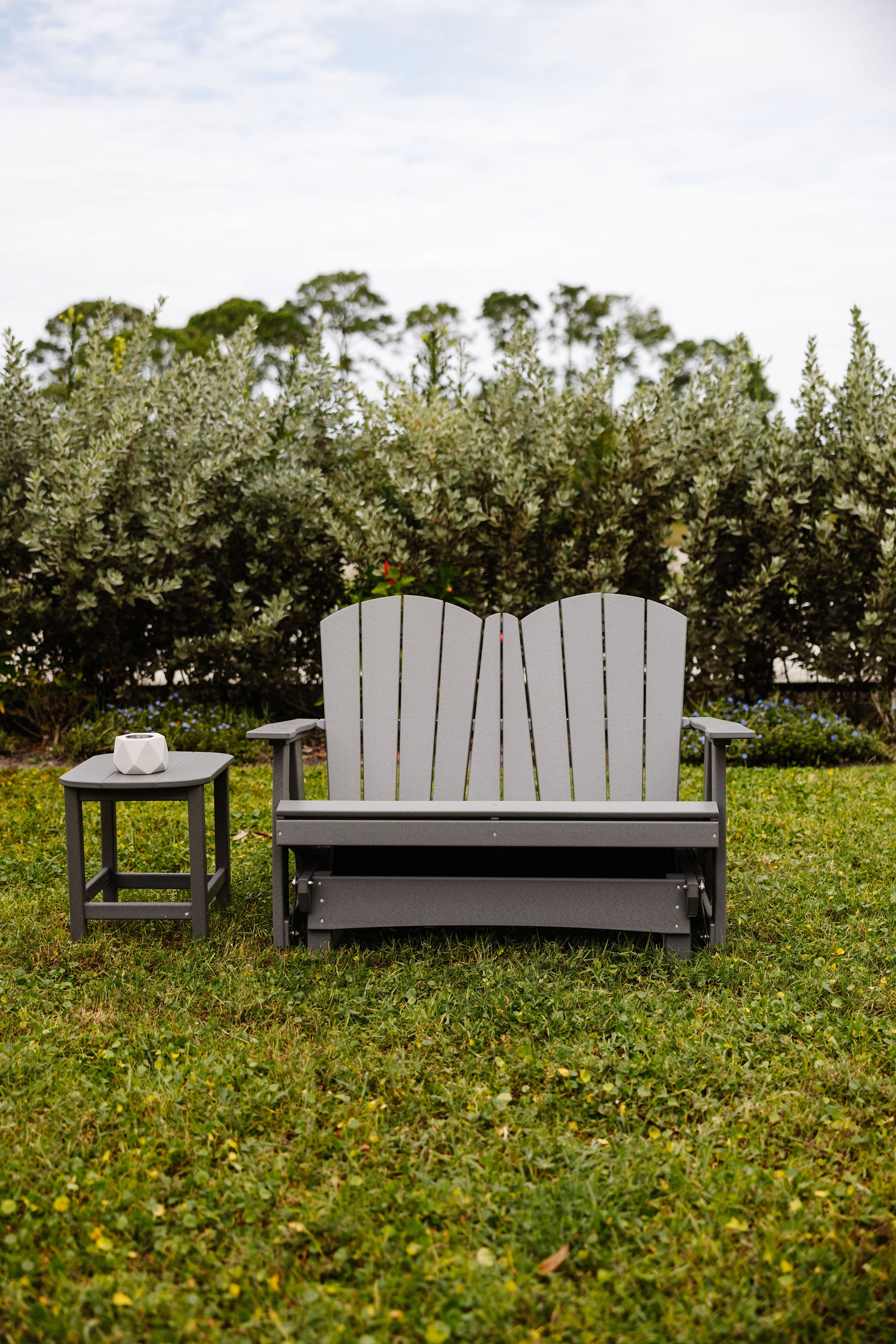 DuraWeather Poly Adirondack 4' Double Glider (End Table Not Included)