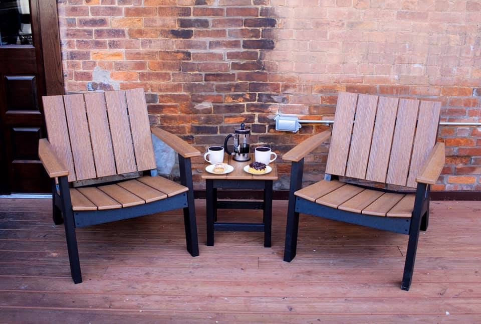 3-Piece Coffee Chat Bistro Set Merlot Burgundy by DuraWeather Poly