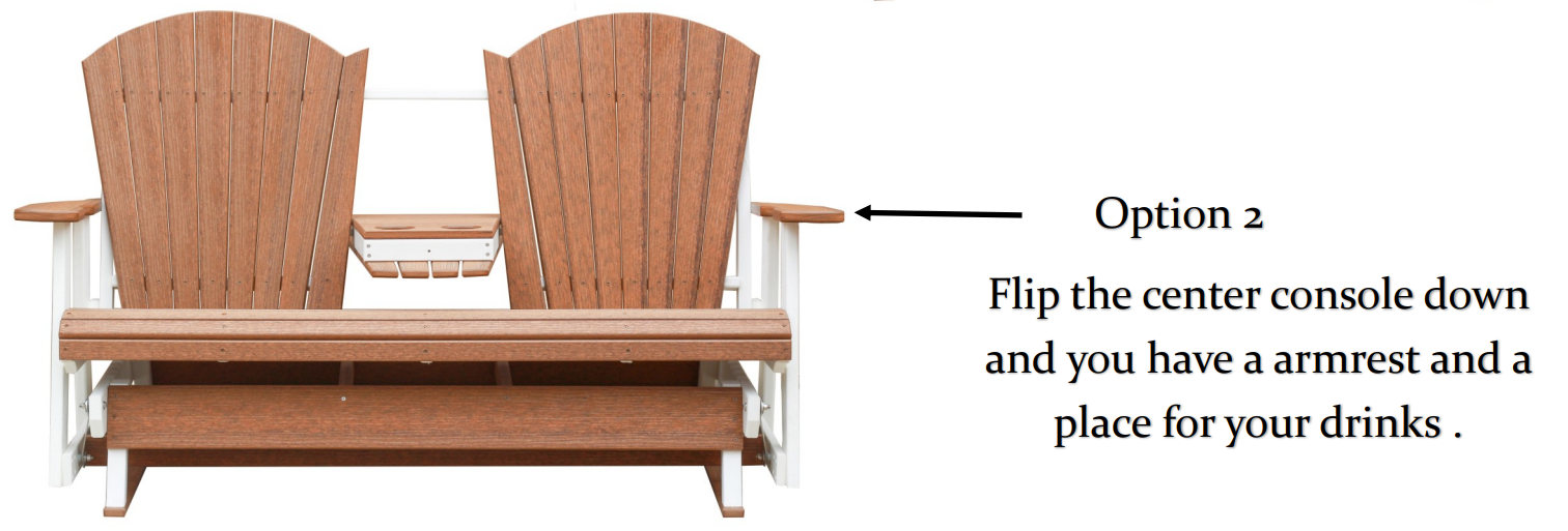 Adirondack 5'ft Glider Console with Cupholders