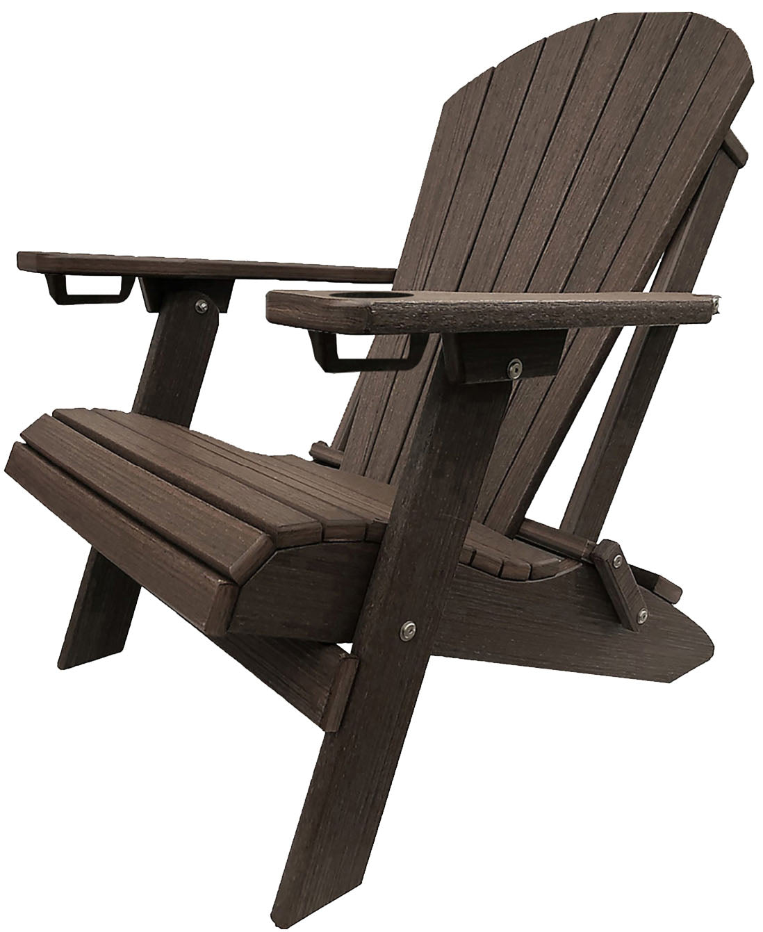 Set of 4 Folding Adirondack Chairs With Built-in Cup Holders King Size