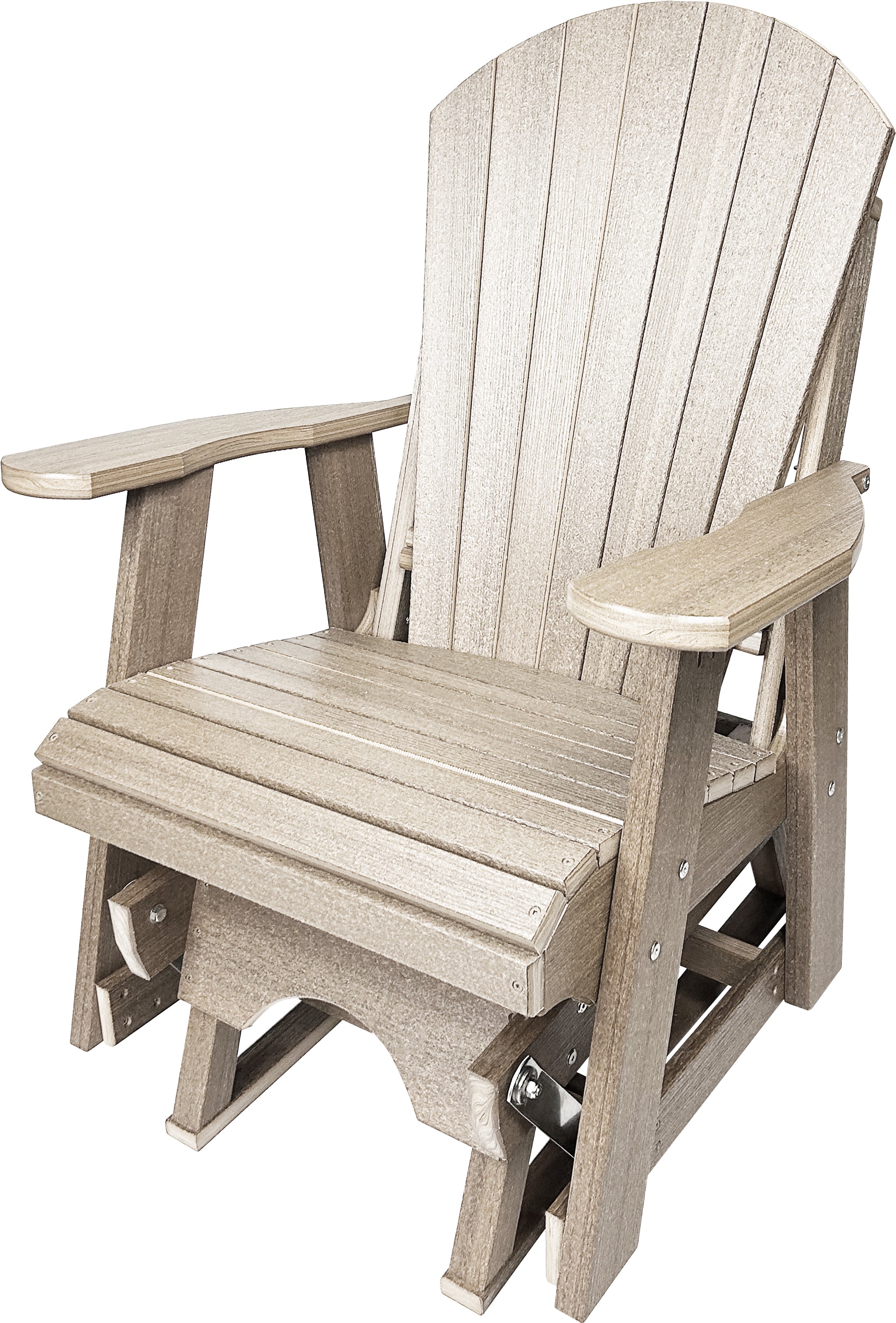 Set of 2 Adirondack Single Gliders With Two Tier End Table