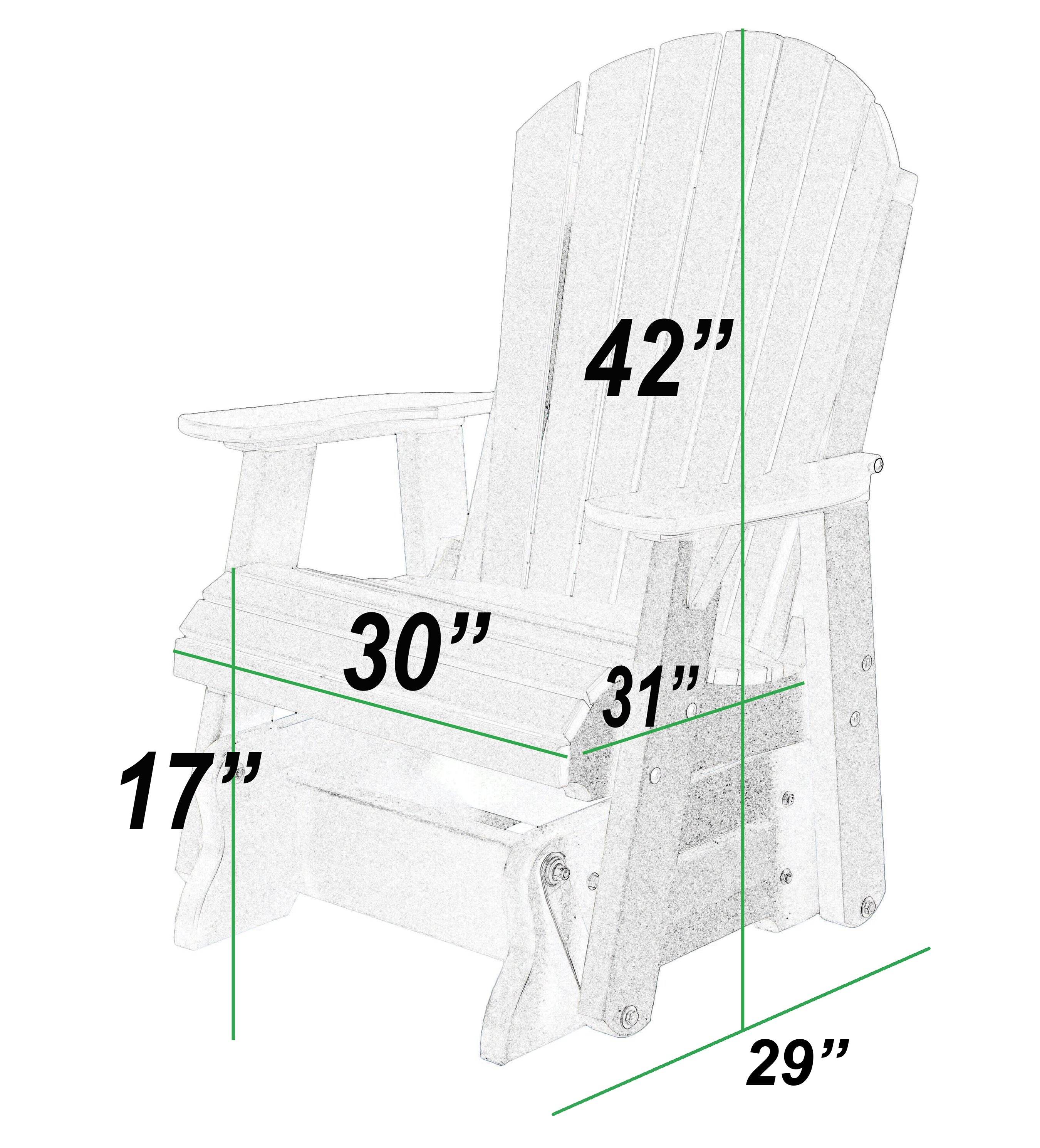 Set of 2 Adirondack Single Gliders With Two Tier End Table