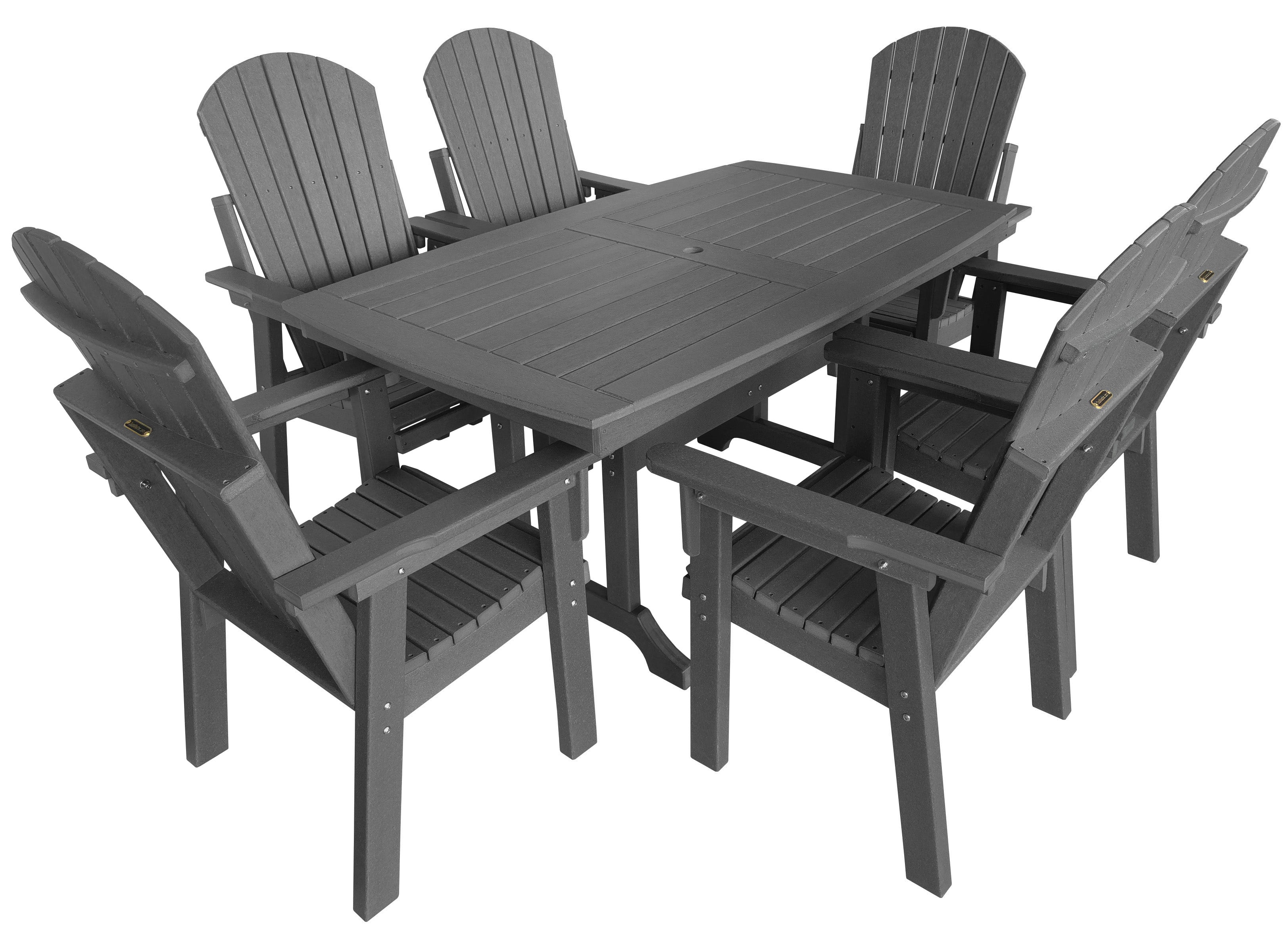 7-Piece Classic Adirondack Dining Table Set