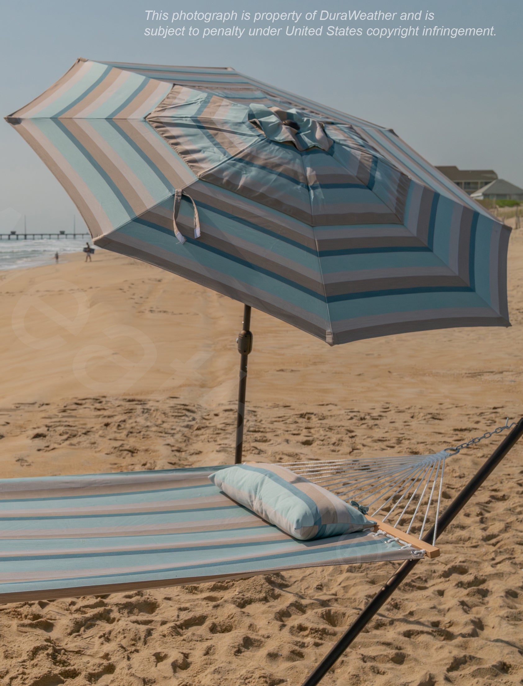 9'ft Patio Umbrella Push Button Tilt Sunbrella® Double Wind Vents