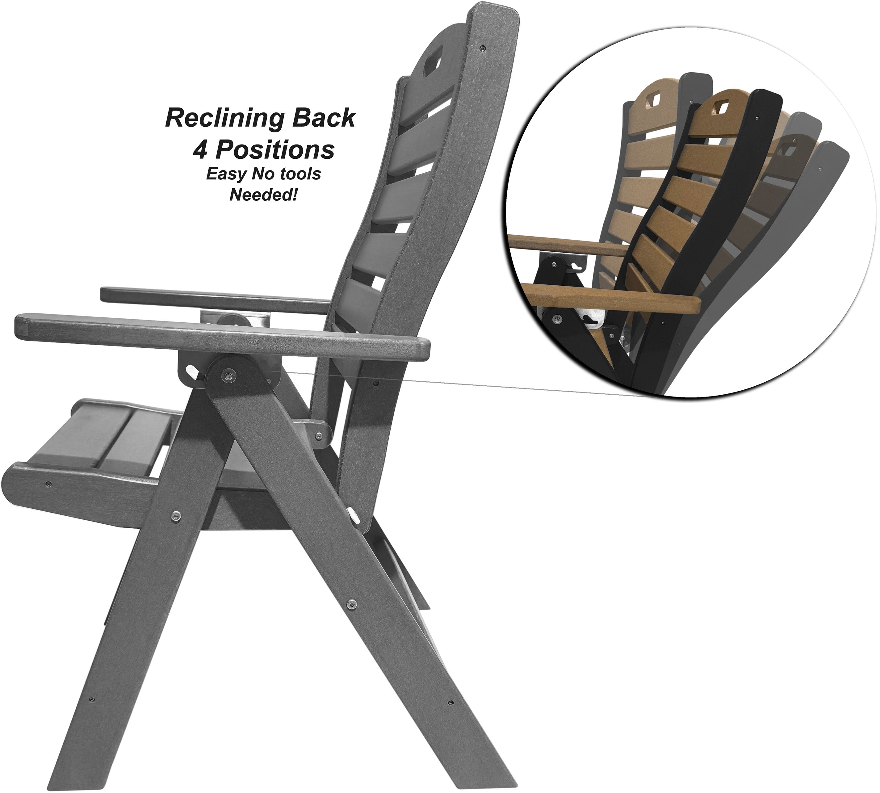 5-Piece Savannah Dining Table Set With Folding & Reclining Chairs