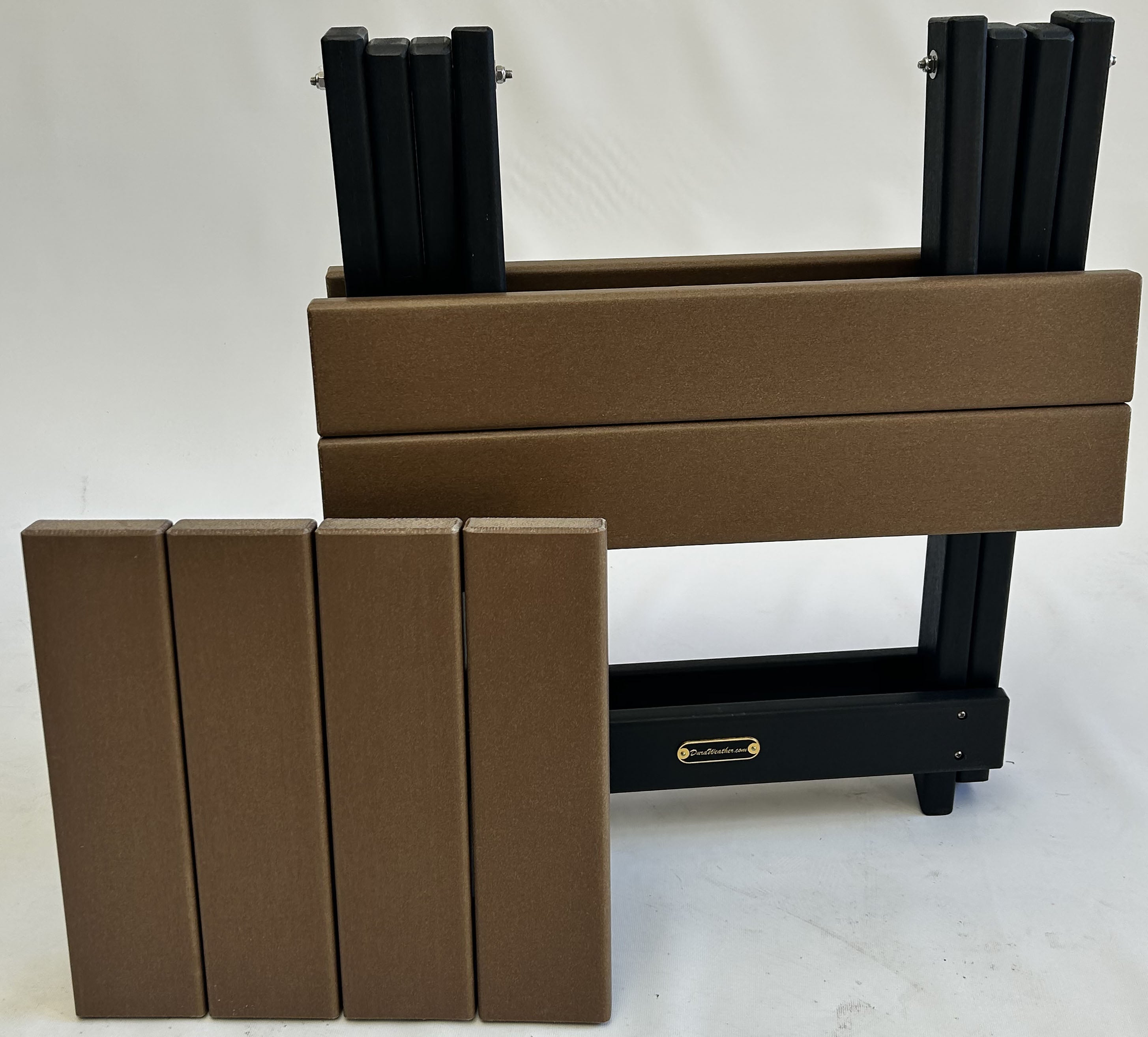 Set of 2 Classic Adirondack Single Gliders With Folding End Table