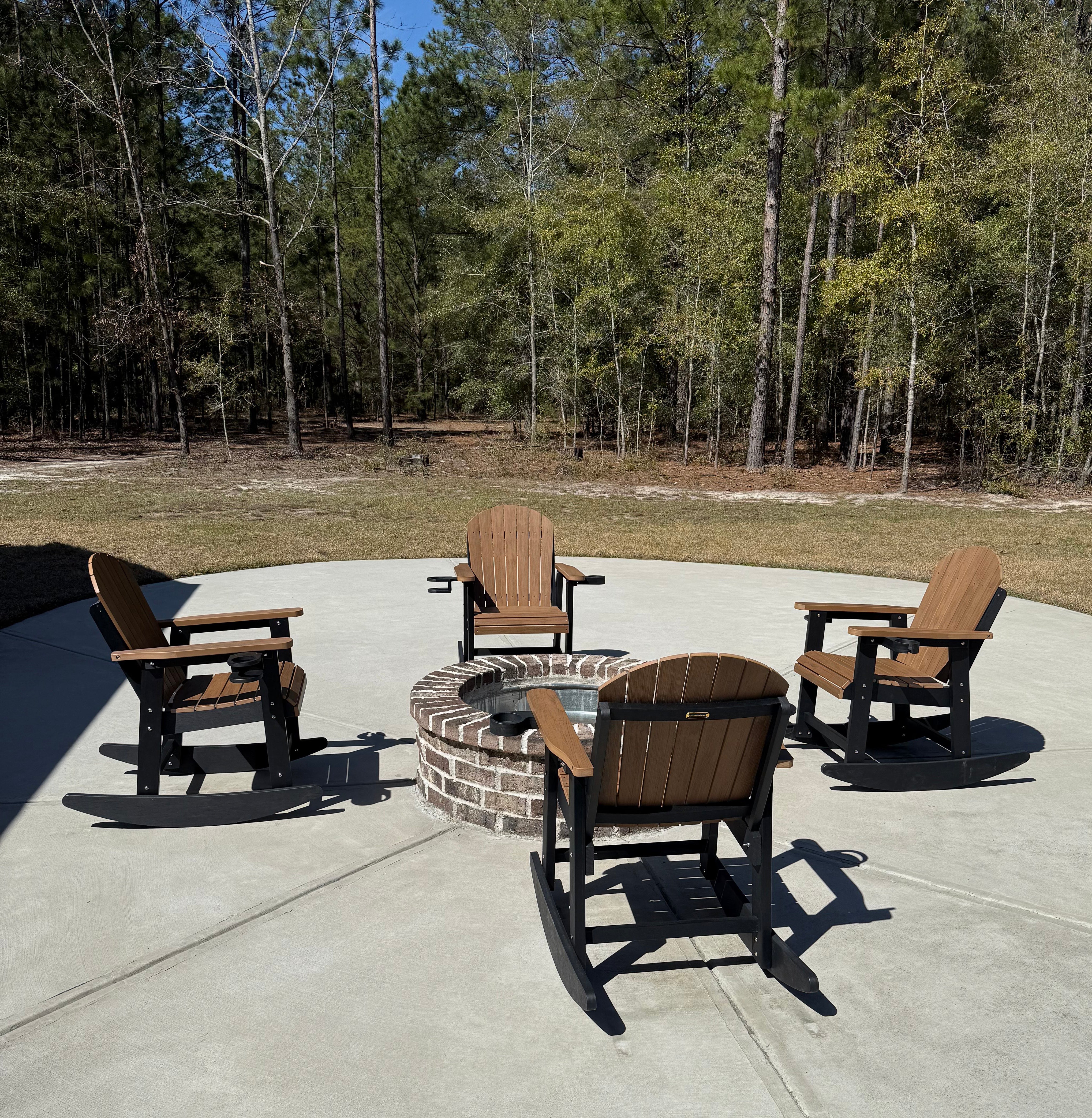 Adirondack Porch Rocker With Wine & Cup Holders