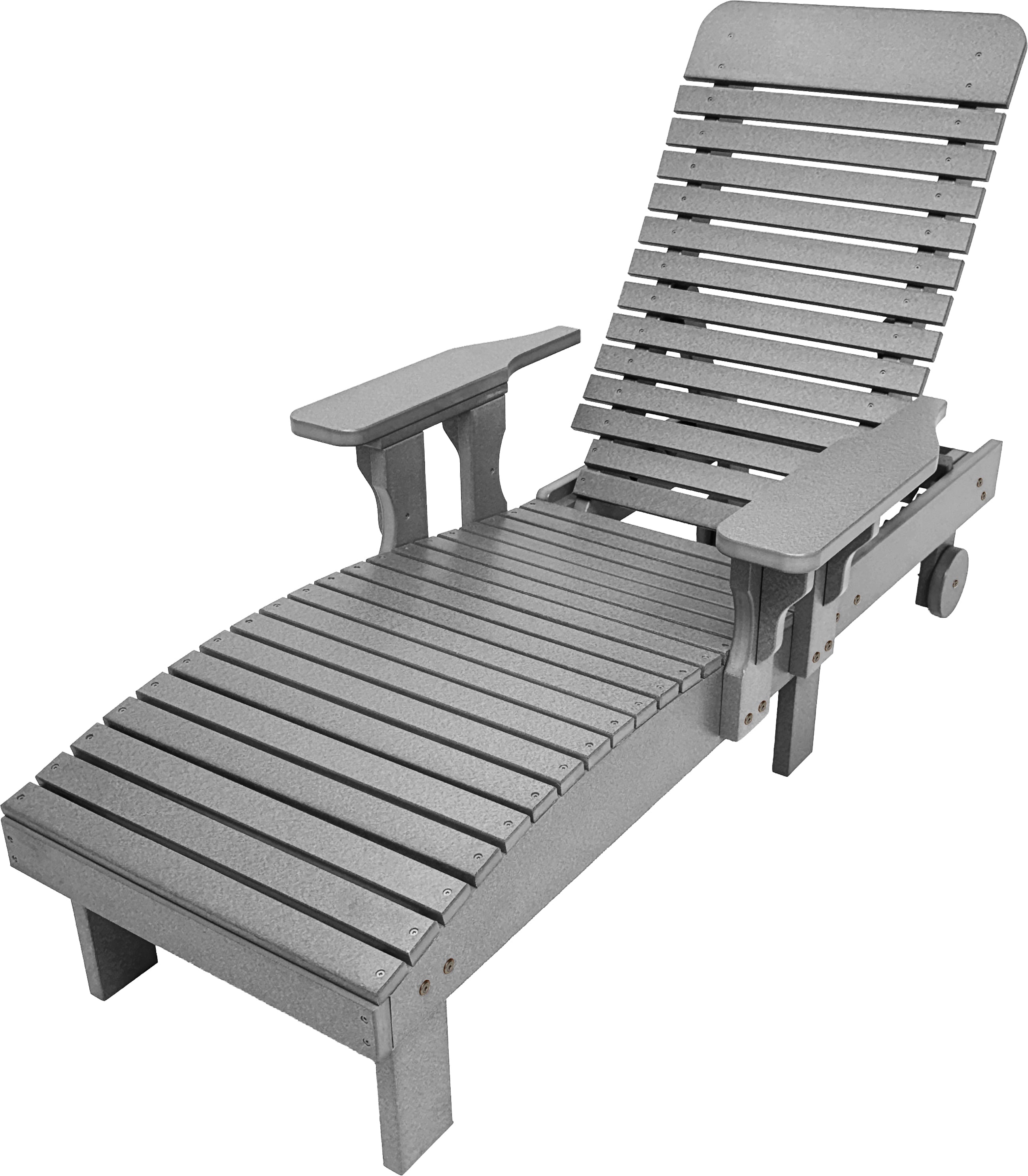 Traditional Chaise Lounge With Wheels And Adjustable Back