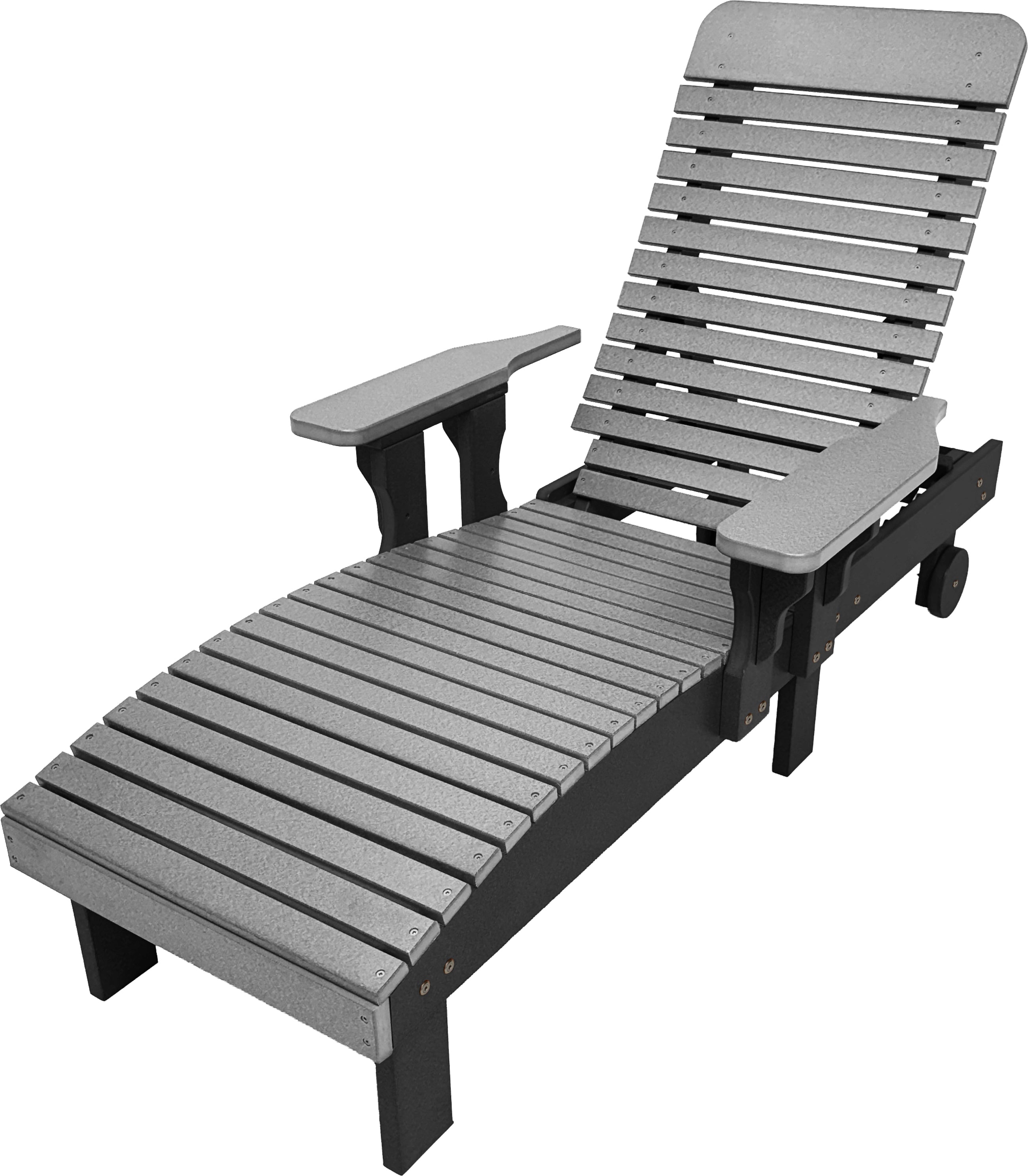Traditional Chaise Lounge With Wheels And Adjustable Back