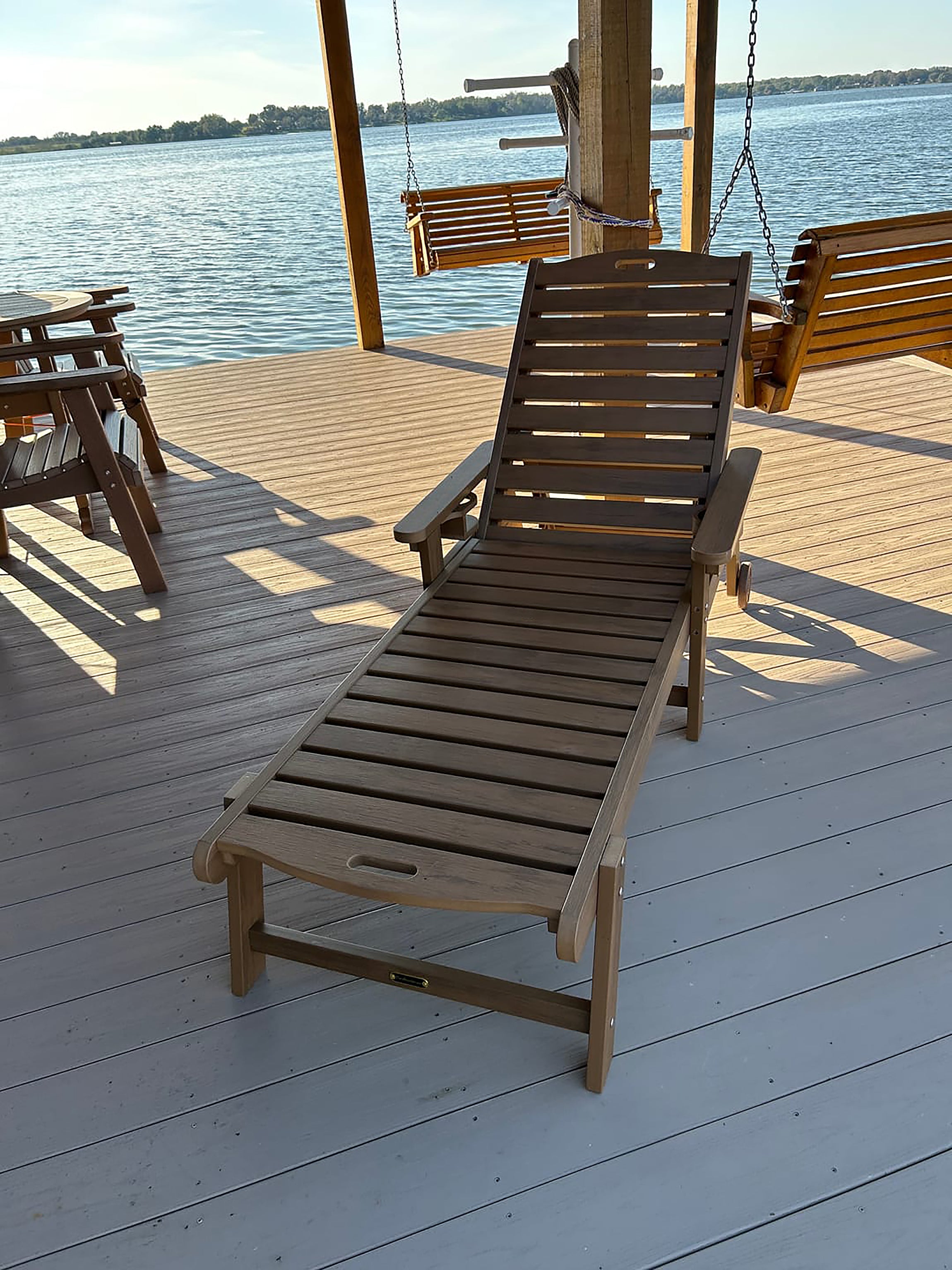 Chaise Lounge With Adjustable Back, Wheels, & Free Cushion